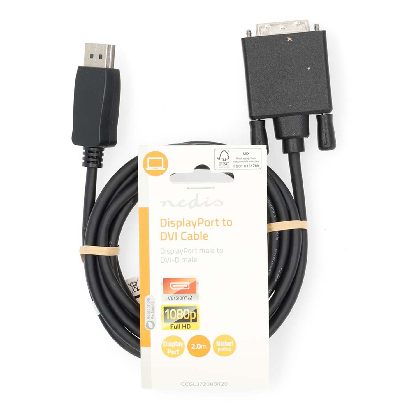 Nedis Displayport til DVI-kabel 2 m