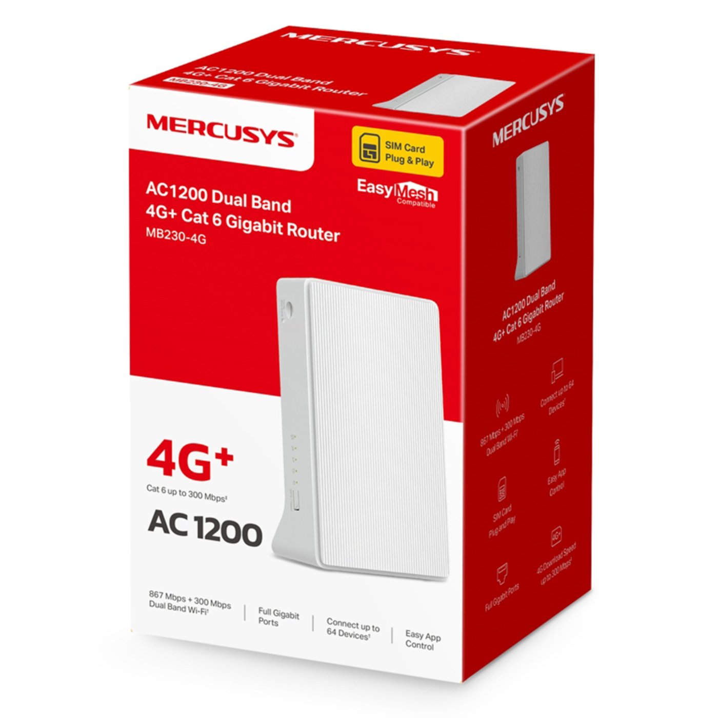 Mercusys MB230-4G AC1200 4G+ LTE-ruter