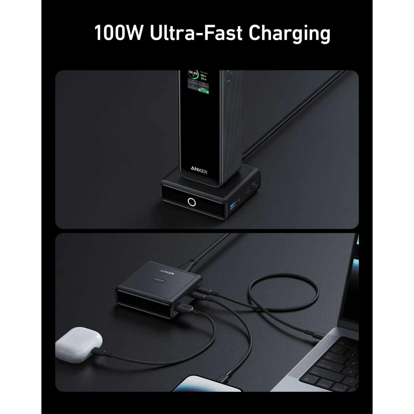 Anker 100W Ladestasjon for Anker Prime Powerbank