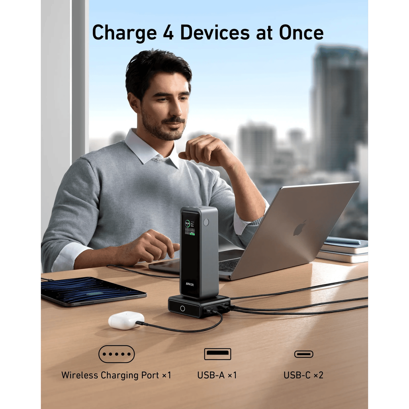 Anker 100W Ladestasjon for Anker Prime Powerbank