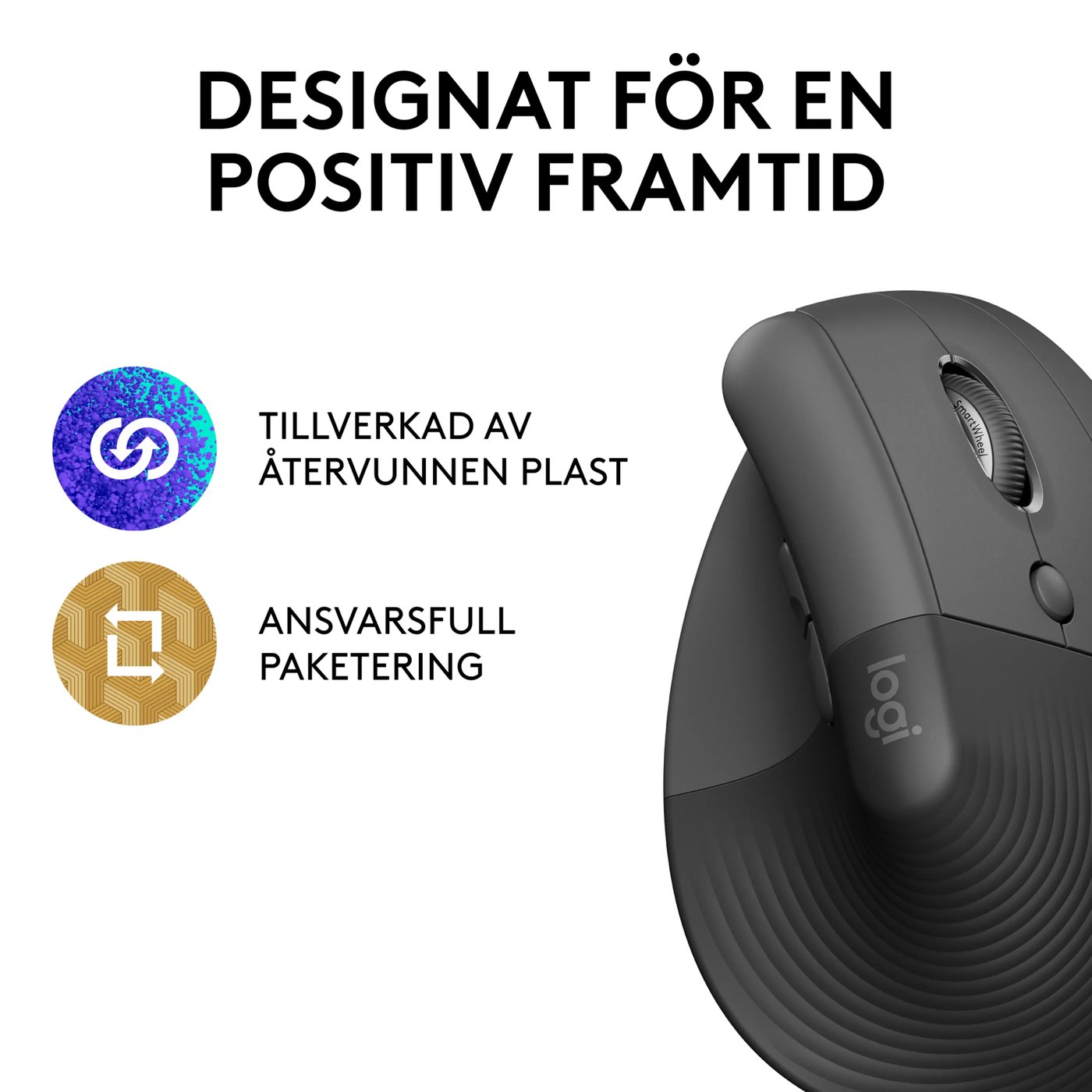 Logitech Lift Vertikal datormus Graphite