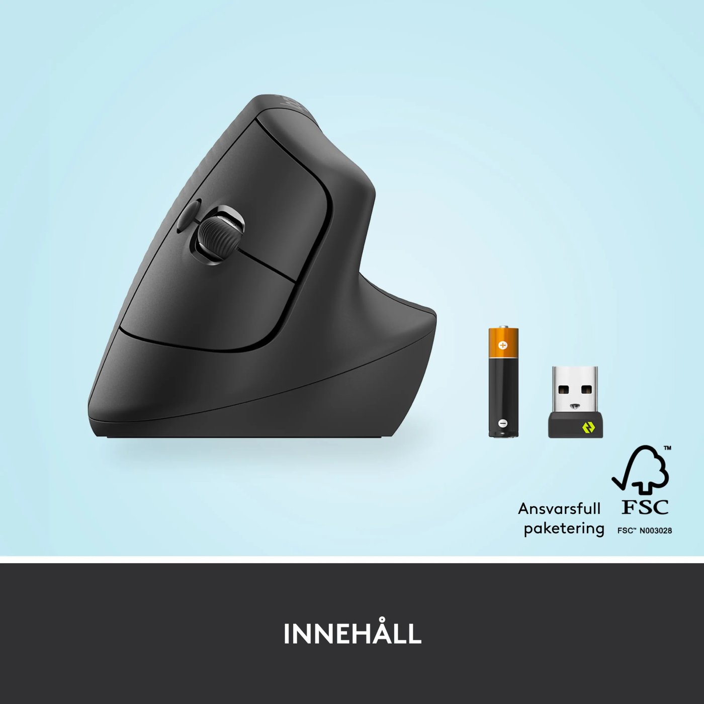 Logitech Lift Vertikal datormus Graphite