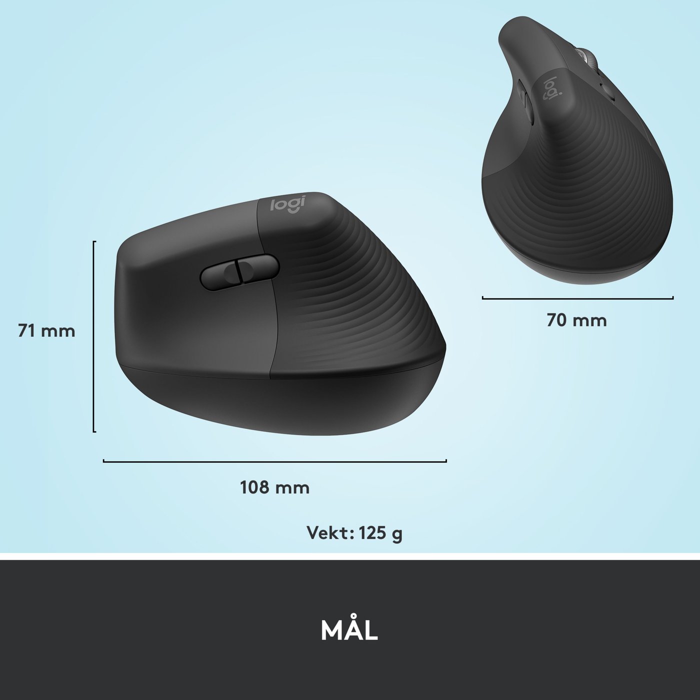 Logitech Lift Vertikal datamus Graphite