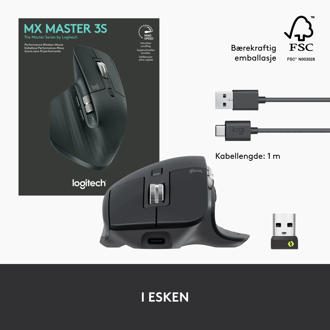 Logitech Mx Master 3s Trådløs datamus Graphite