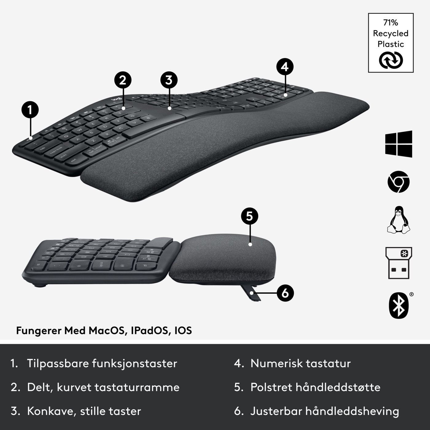 Logitech Ergo K860 Ergonomisk tastatur