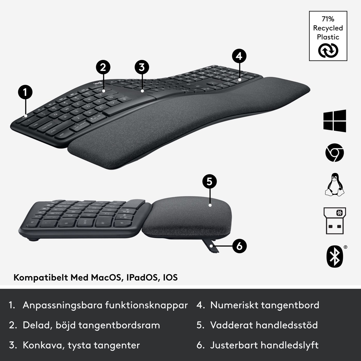 Logitech Ergo K860 Ergonomiskt tangentbord