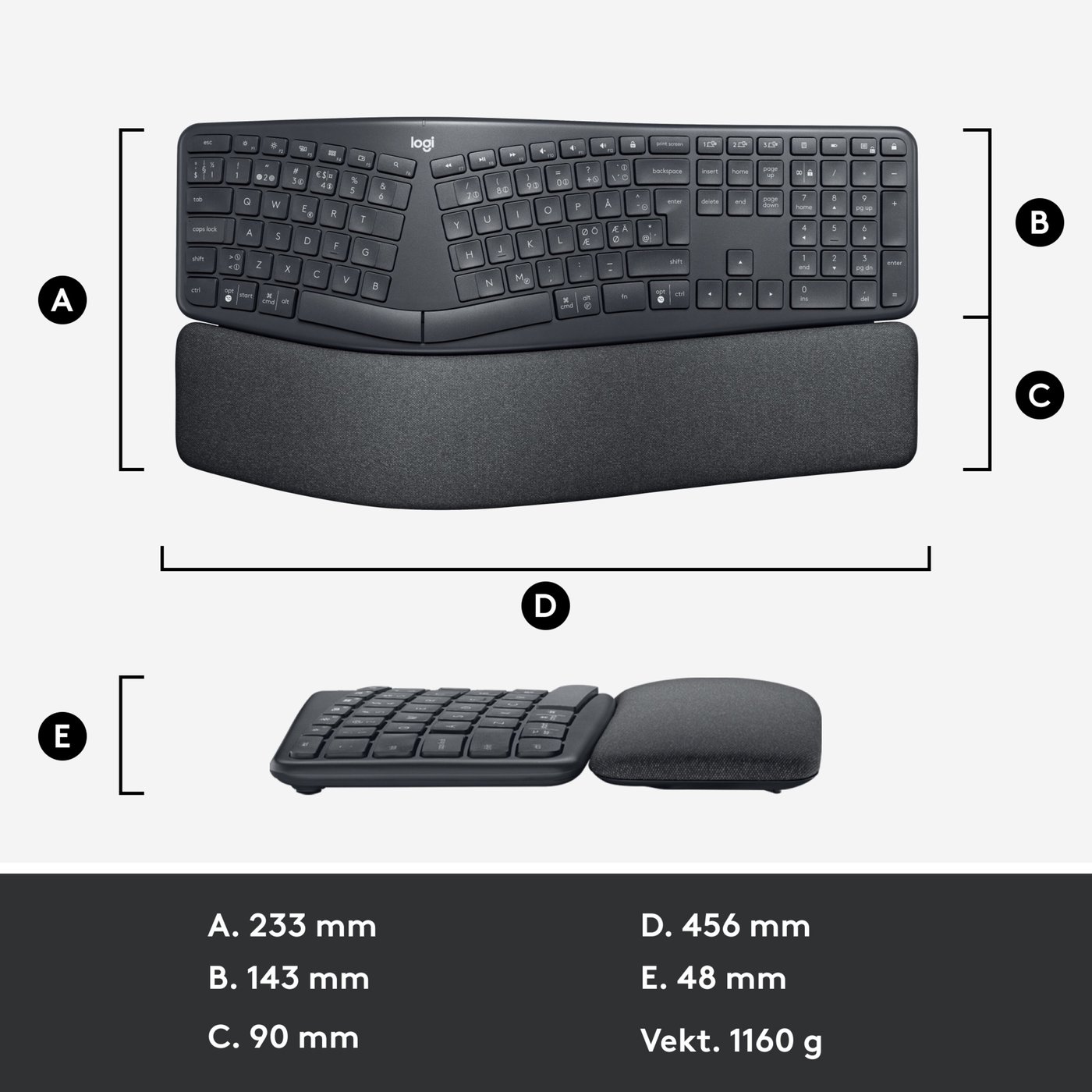 Logitech Ergo K860 Ergonomisk tastatur