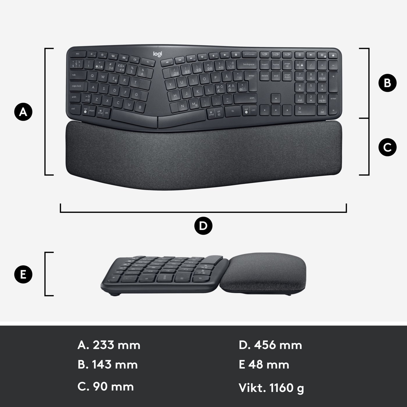 Logitech Ergo K860 Ergonomiskt tangentbord