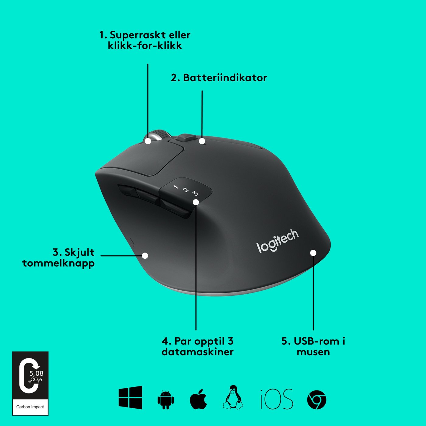 Logitech M720 Trådløs datamus