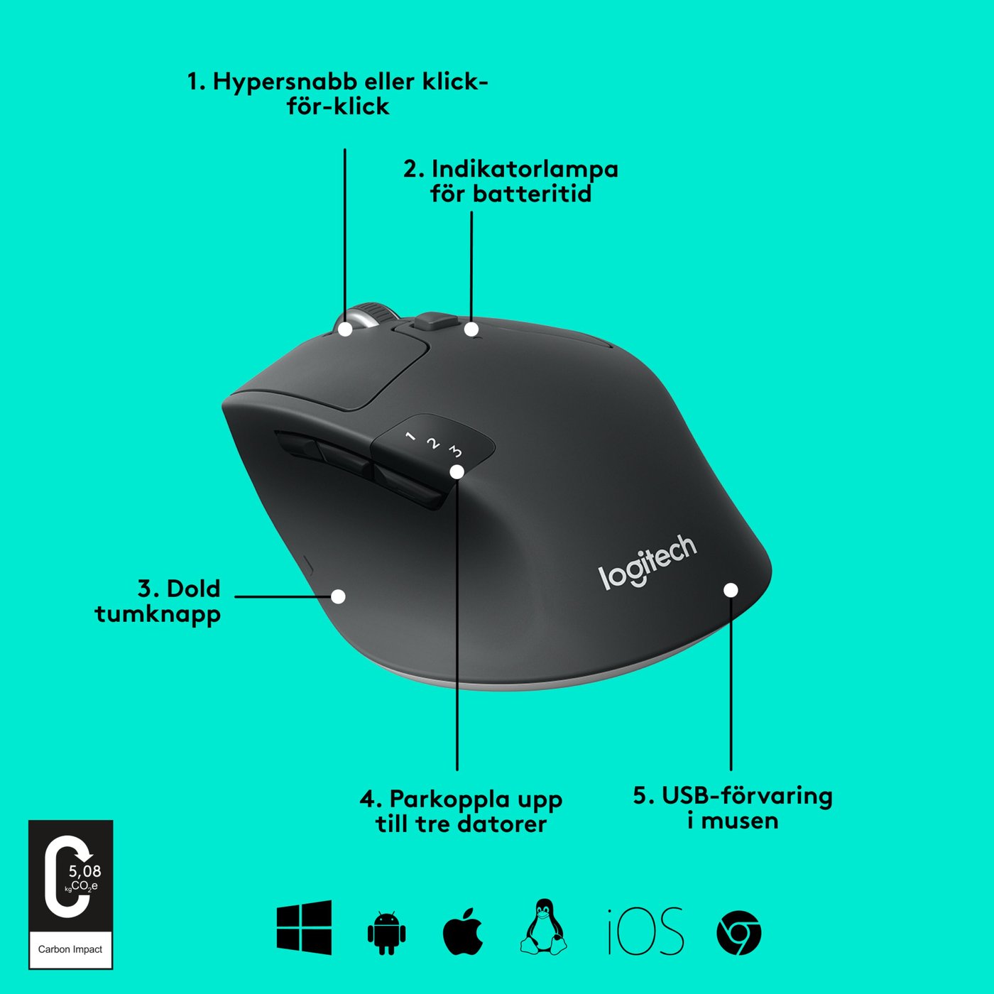 Logitech M720 Trådlös datormus