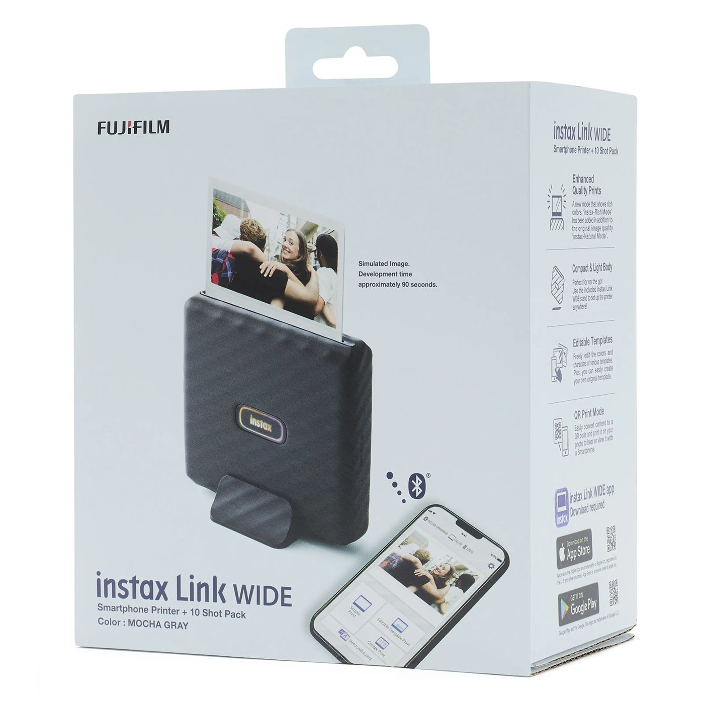 Fujifilm instax Link WIDE grå inkludert 10-pk. film
