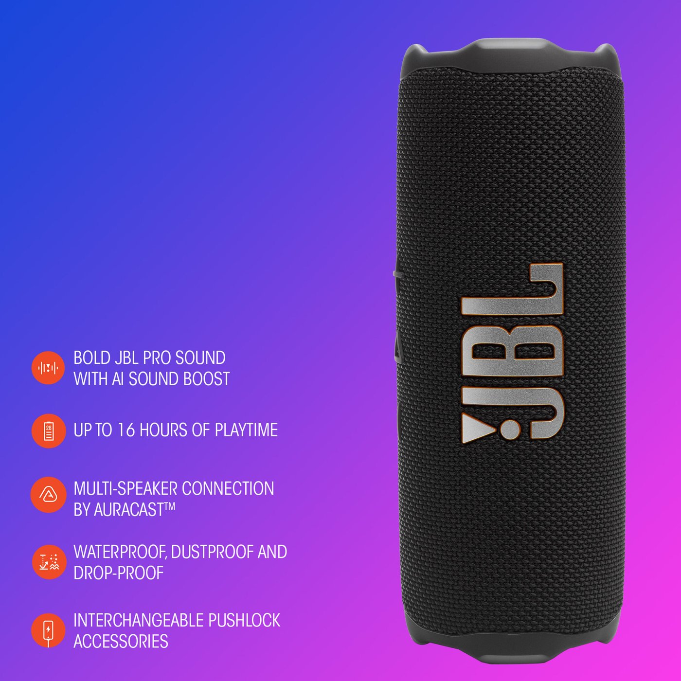 JBL Flip 7 Portabel trådløs høyttaler Svart
