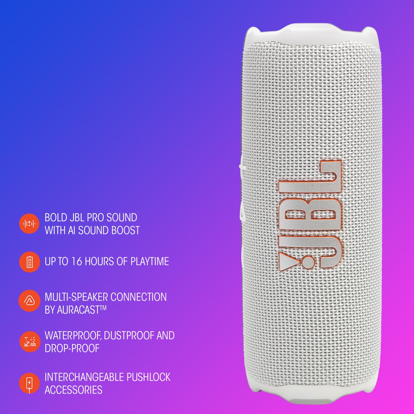 JBL Flip 7 Portabel trådløs høyttaler Hvit