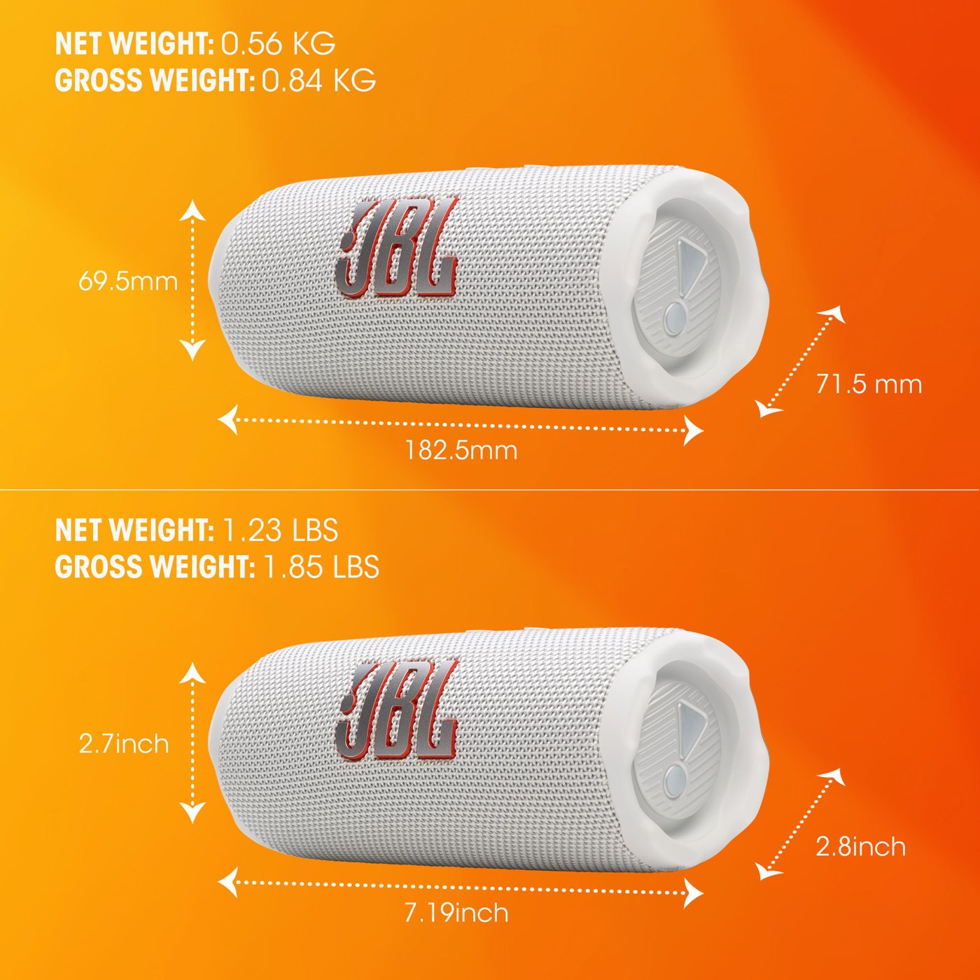 JBL Flip 7 Portabel trådløs høyttaler Hvit