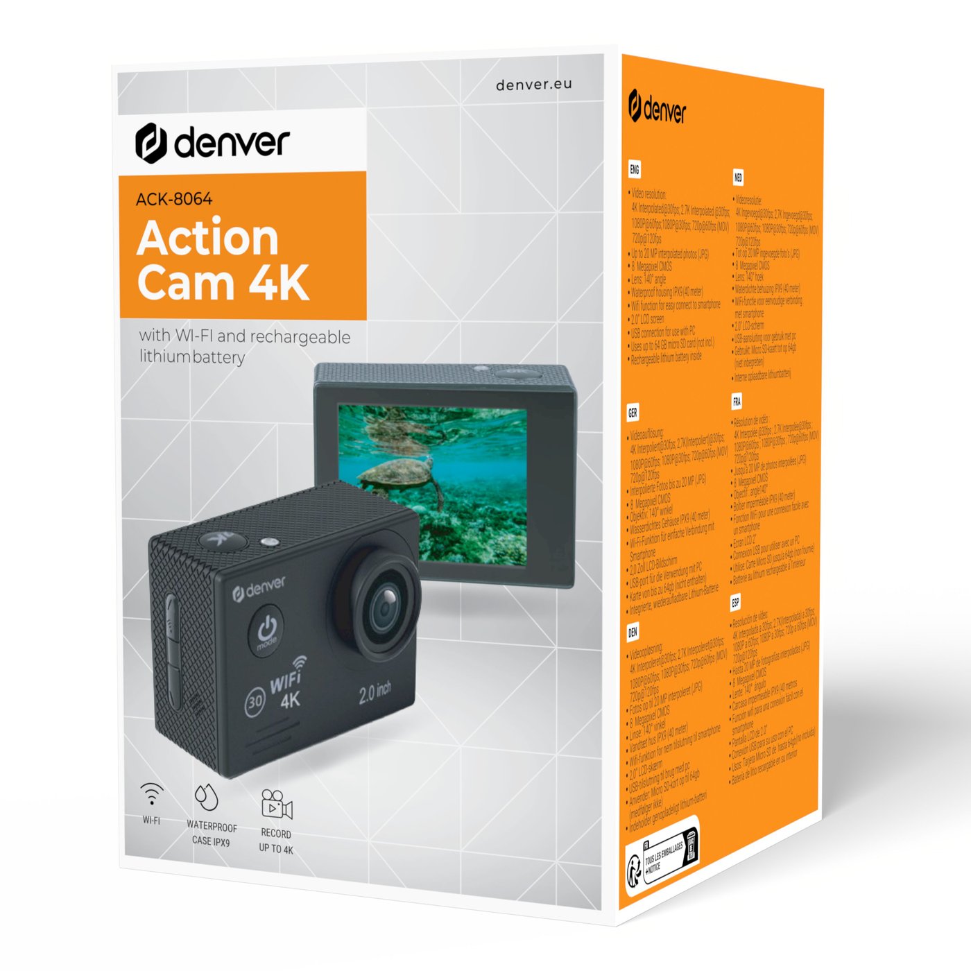 Denver ACK-8064 Actionkamera 4k med wifi