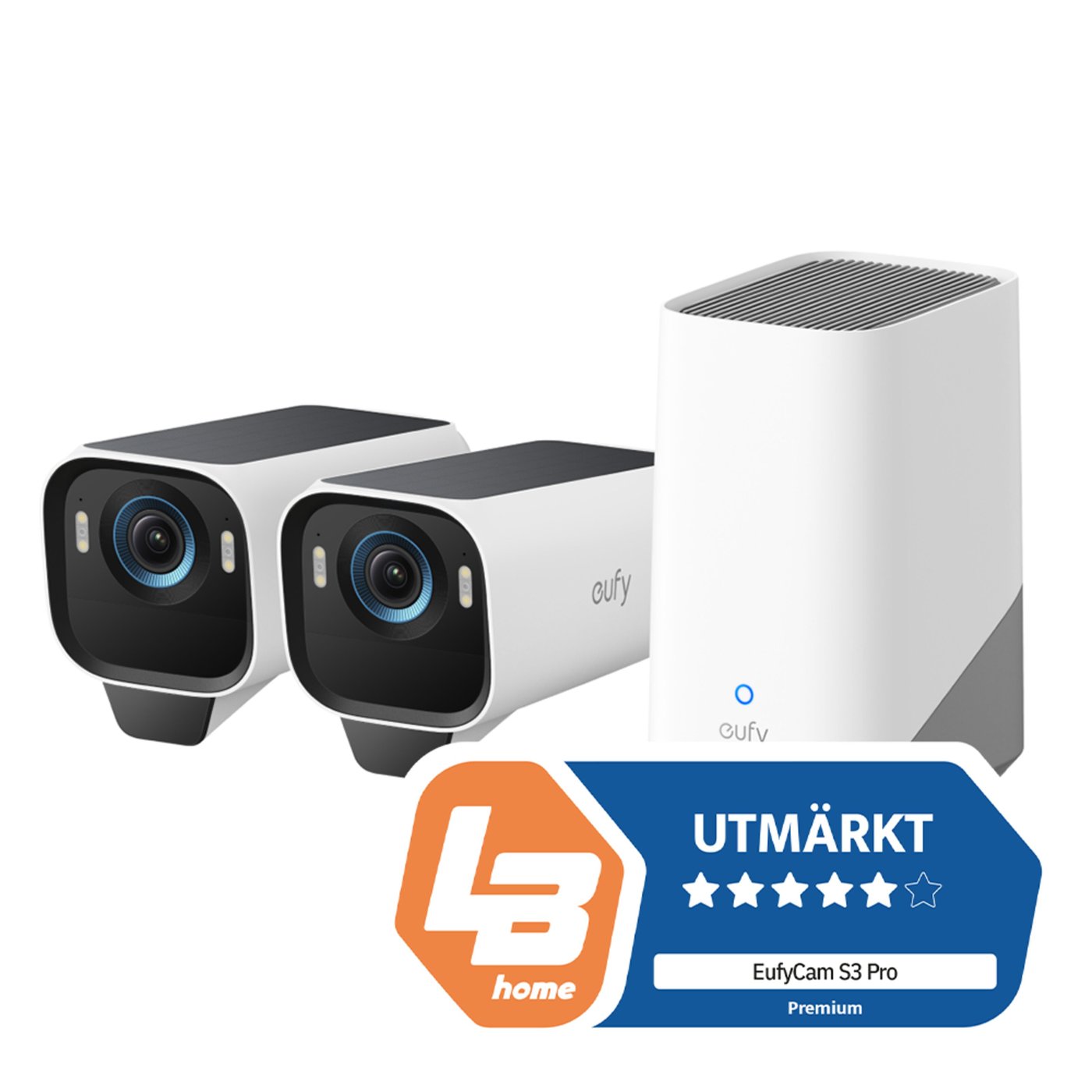 Eufy EufyCam S3 Pro kit med solpanel 2 kameror