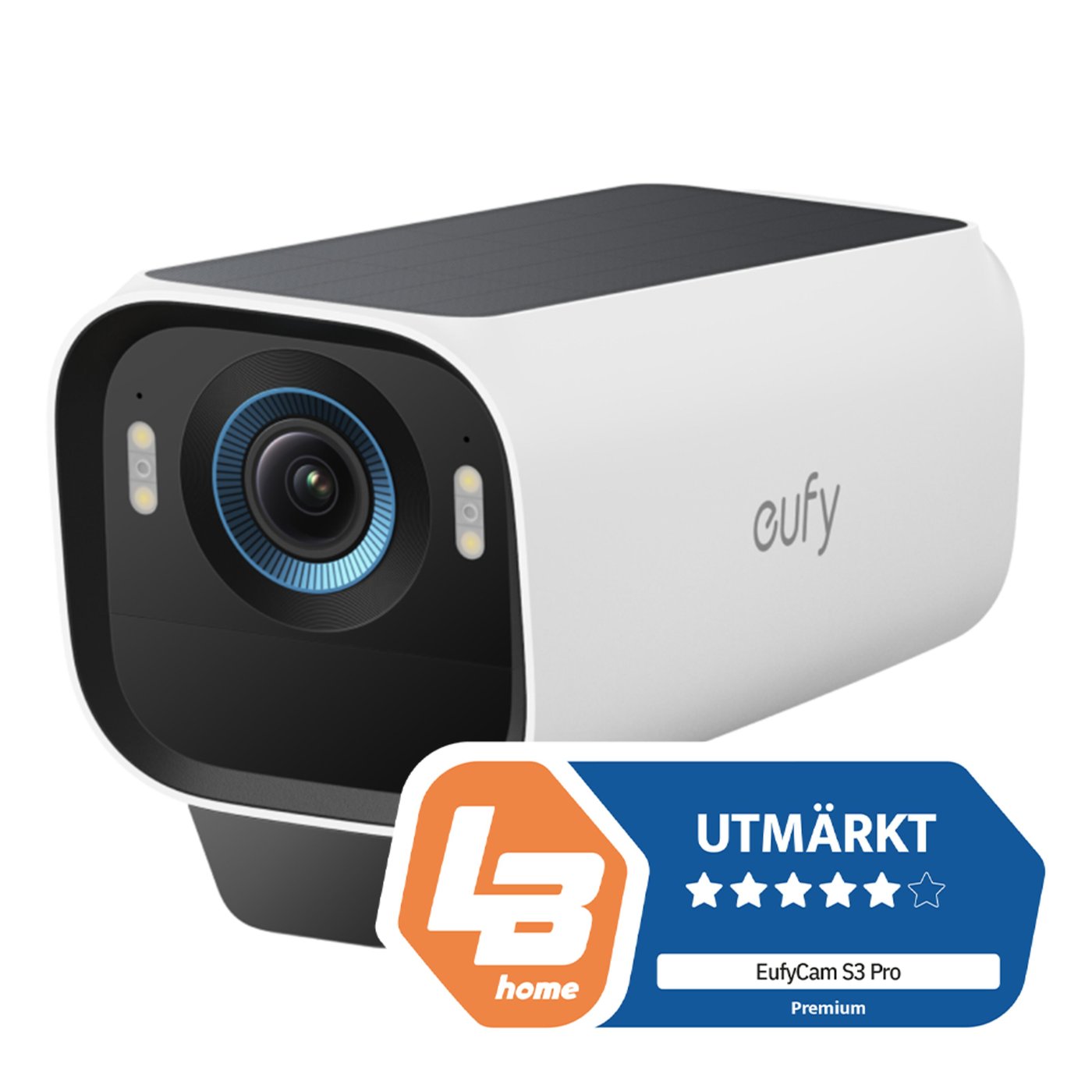 Eufy EufyCam S3 Pro med solpanel Extra kamera 1-pack