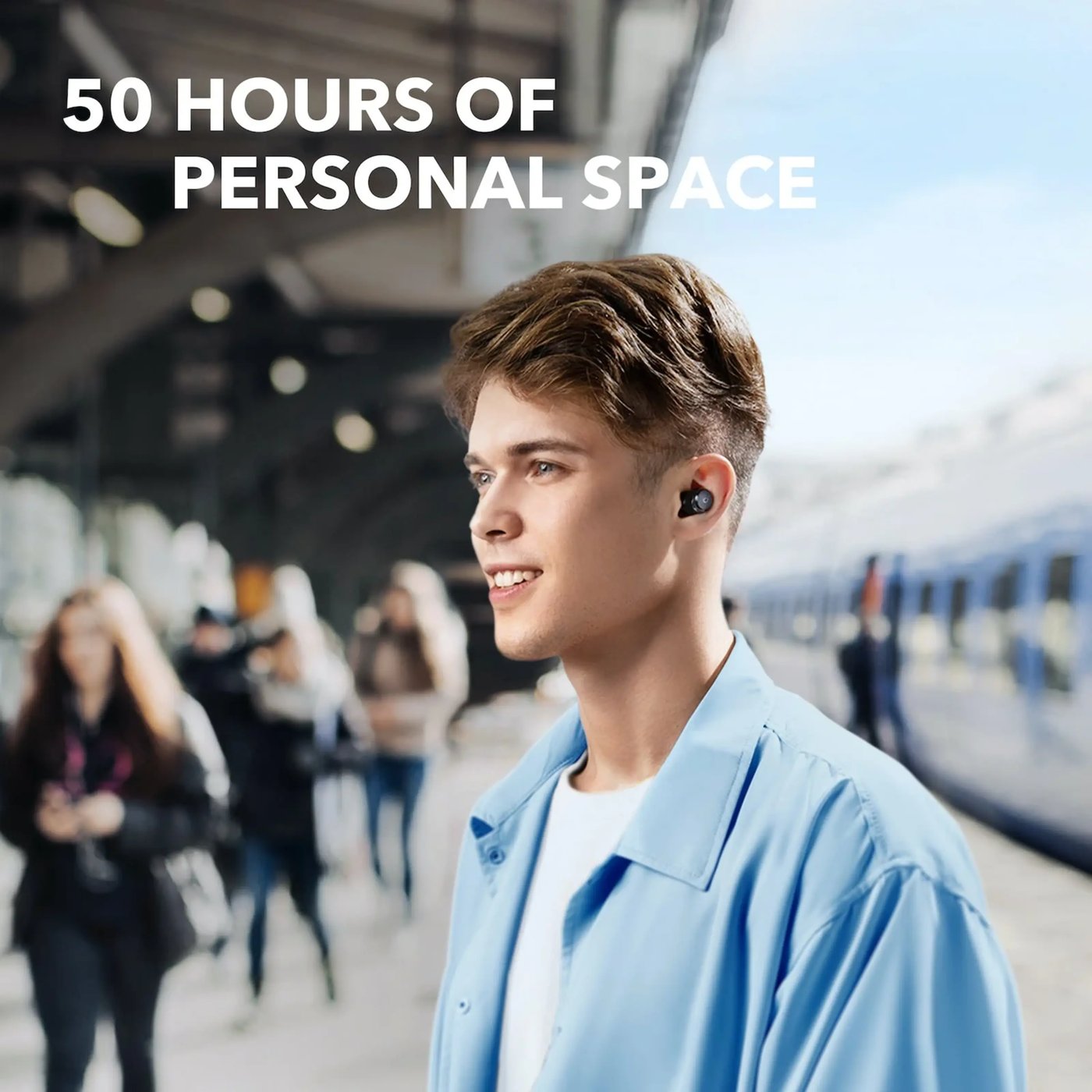 Soundcore Space A40 trådlösa hörlurar med brusreducering Svart