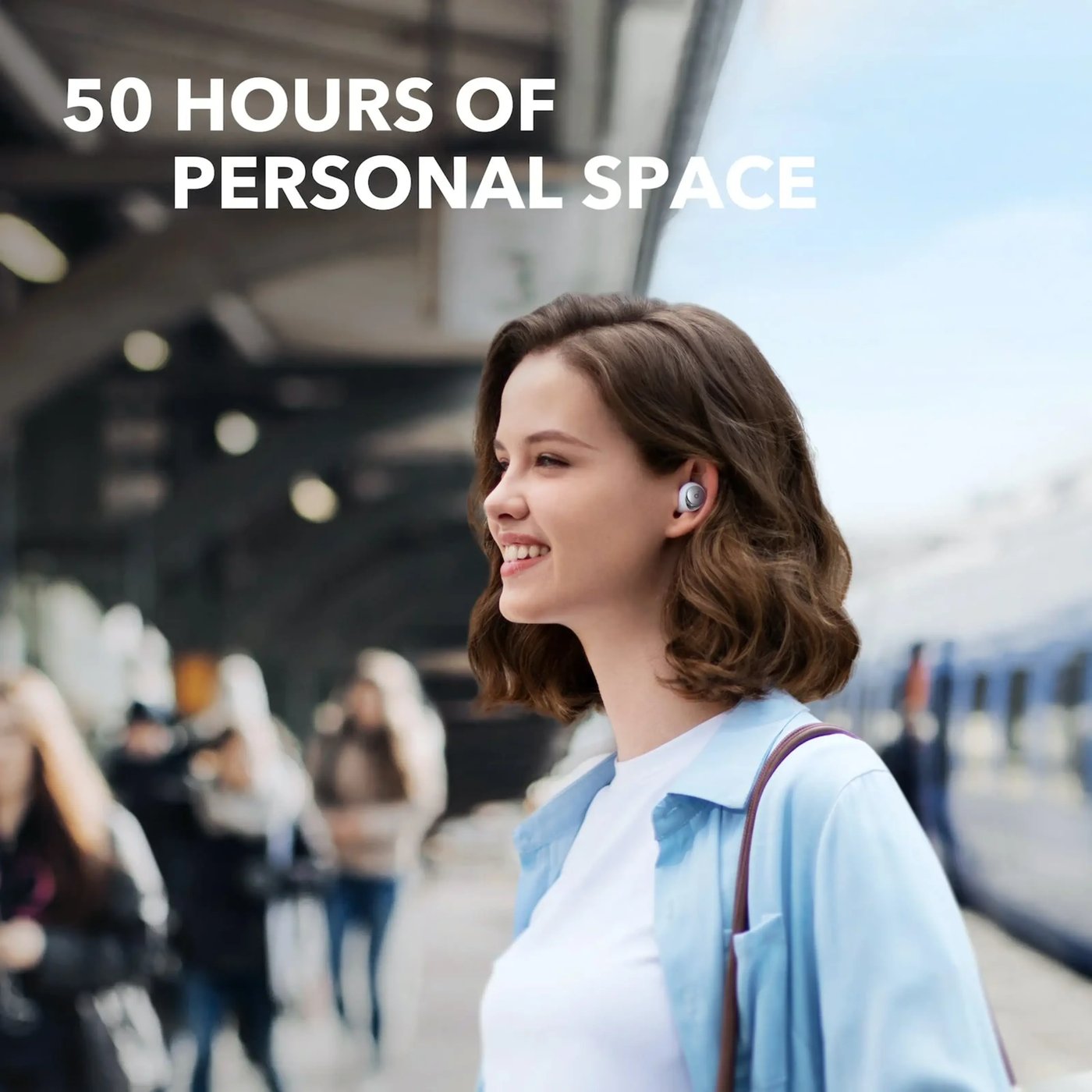 Soundcore Space A40 trådløse hodetelefoner med støyreduksjon Hvit