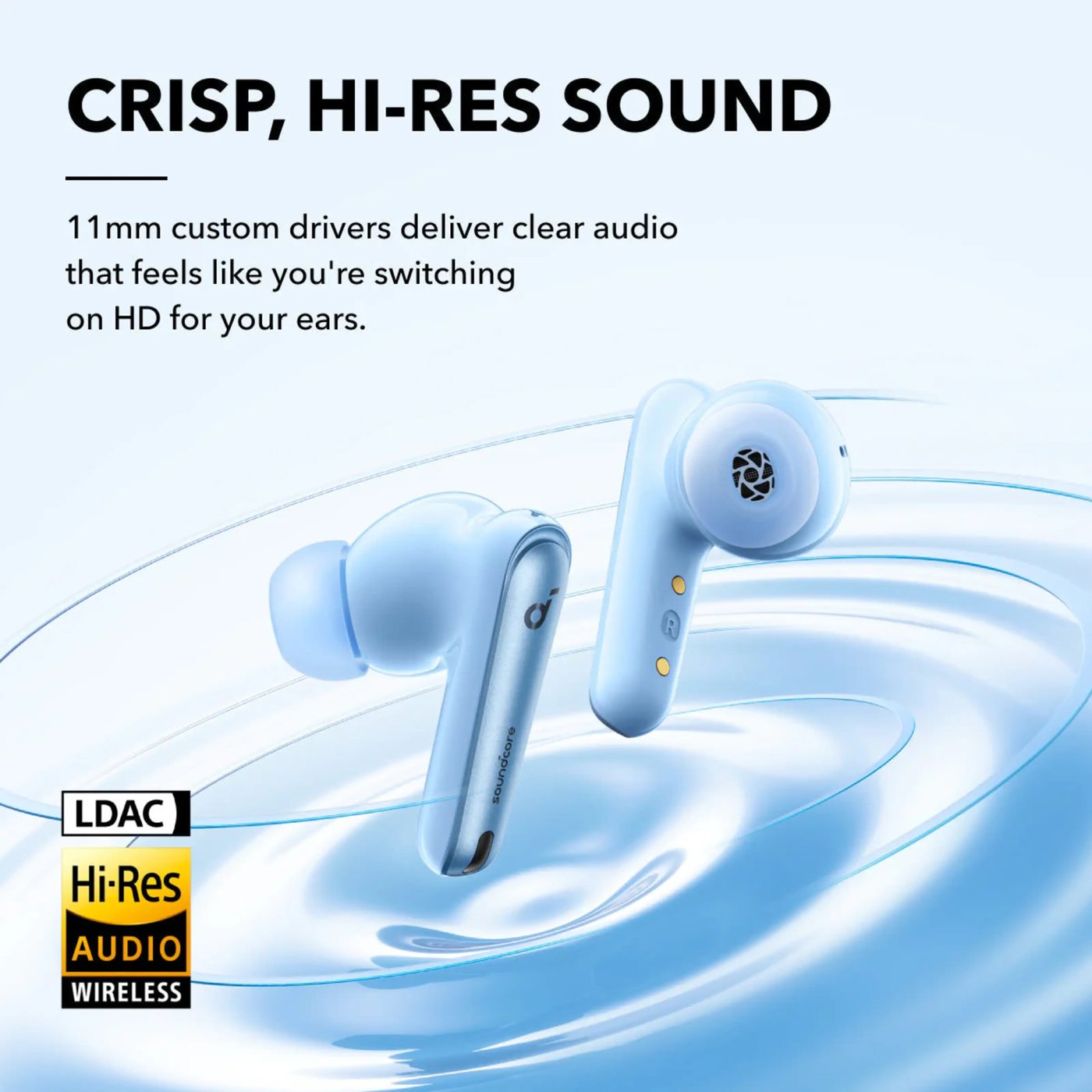 Soundcore Liberty 4 NC trådløse hodetelefoner med støyreduksjon Light Blue