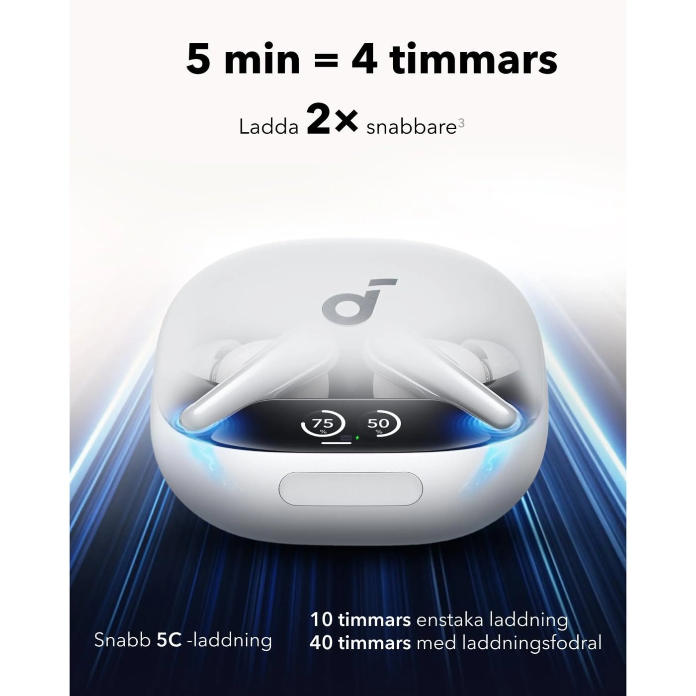 Soundcore Liberty 4 Pro trådløse hodetelefoner med støyreduksjon White