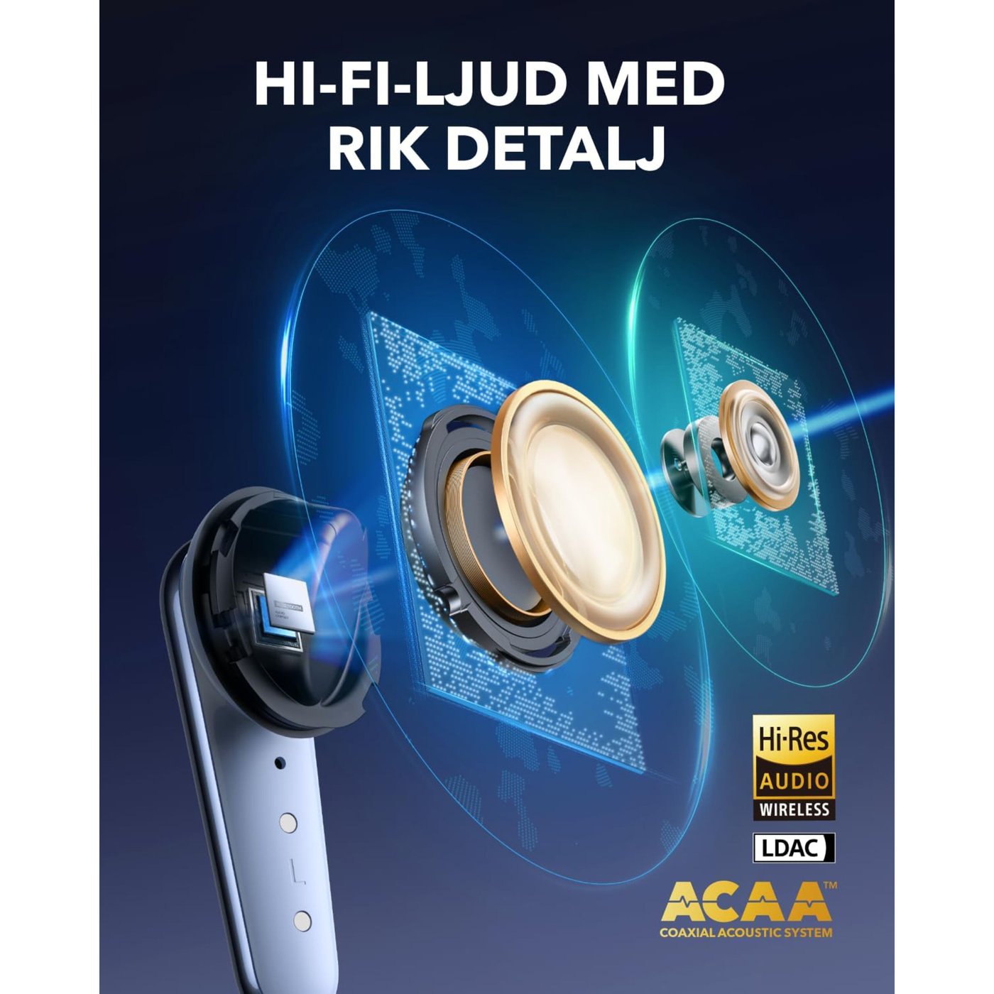 Soundcore Liberty 4 Pro Trådløse hodetelefoner med ANC 2.0 Blue