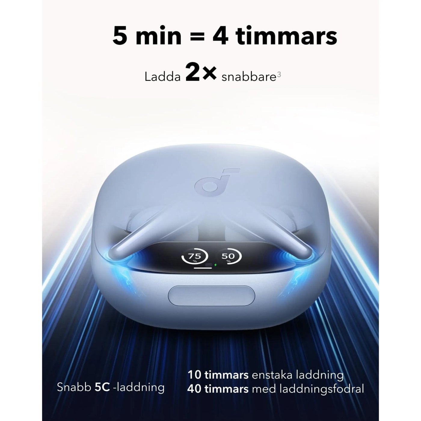 Soundcore Liberty 4 Pro trådløse hodetelefoner med støyreduksjon Blue