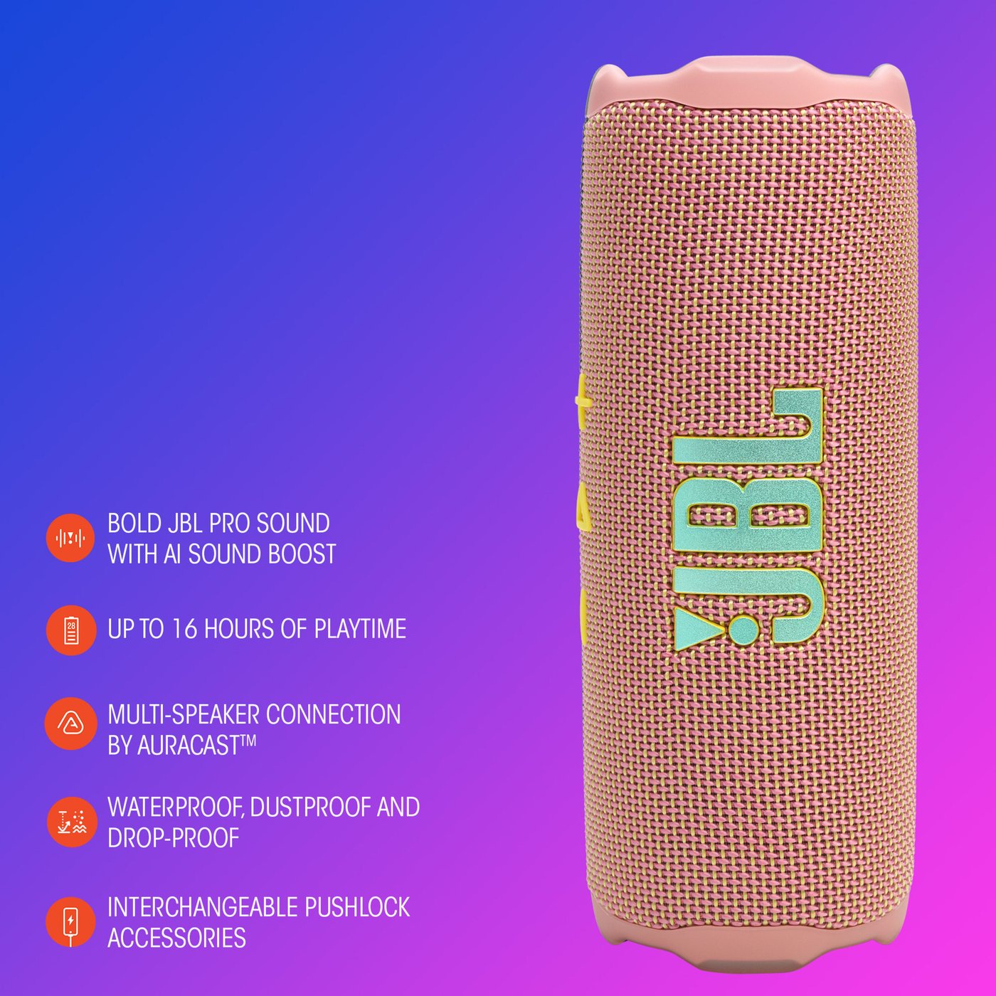 JBL Flip 7 Portabel trådlös högtalare Rosa