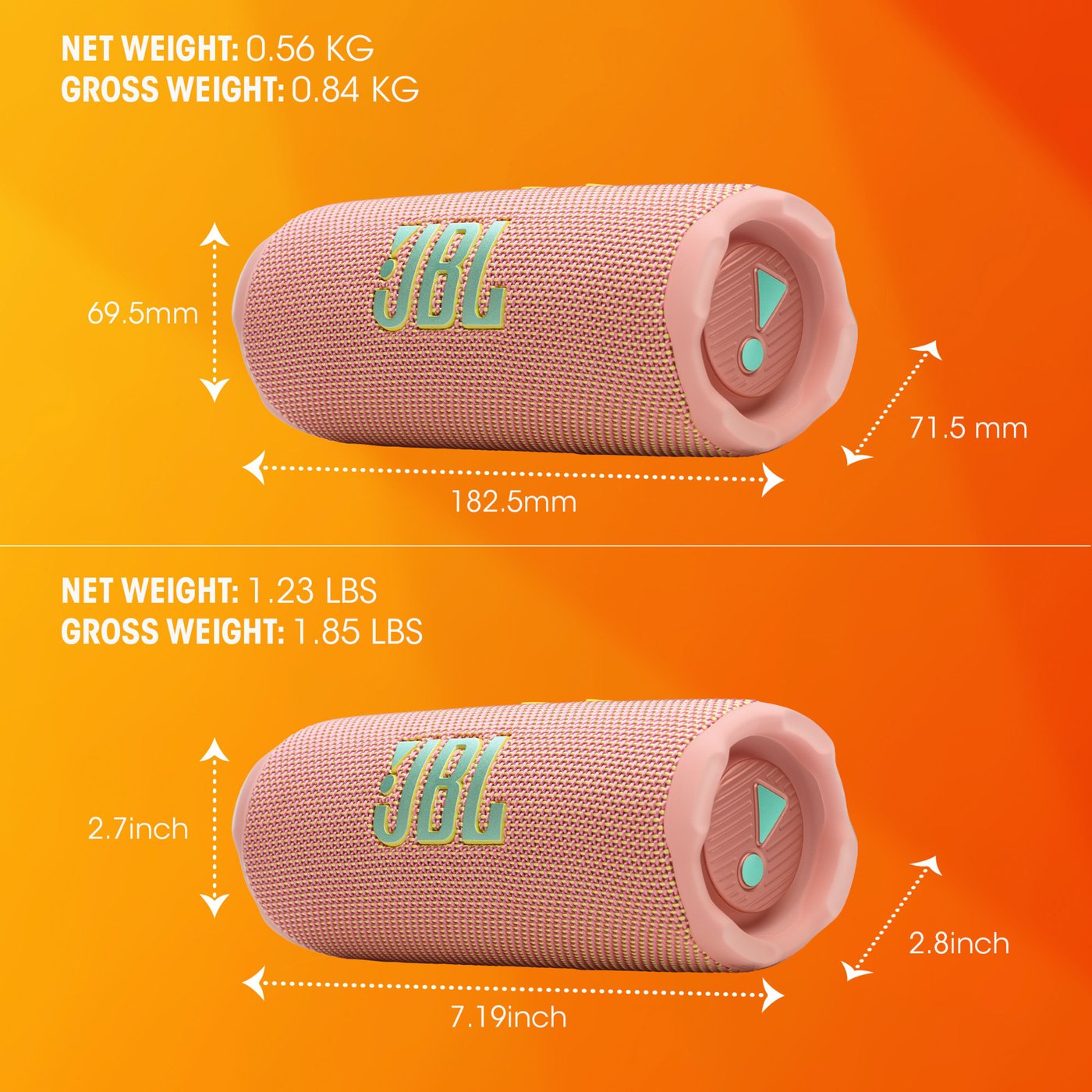 JBL Flip 7 Portabel trådlös högtalare Rosa