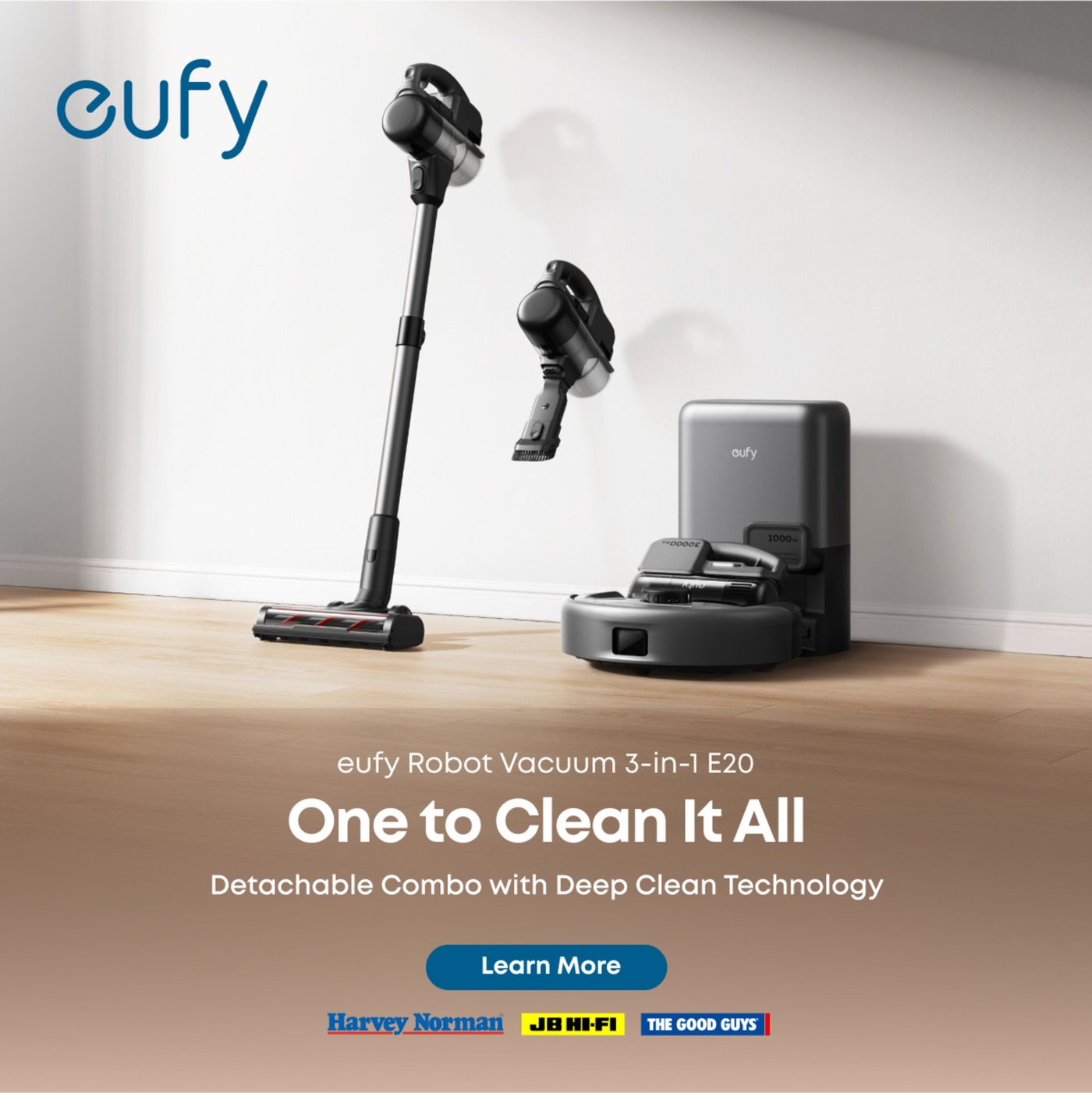 Eufy E20 3-i-1 robotdammsugare