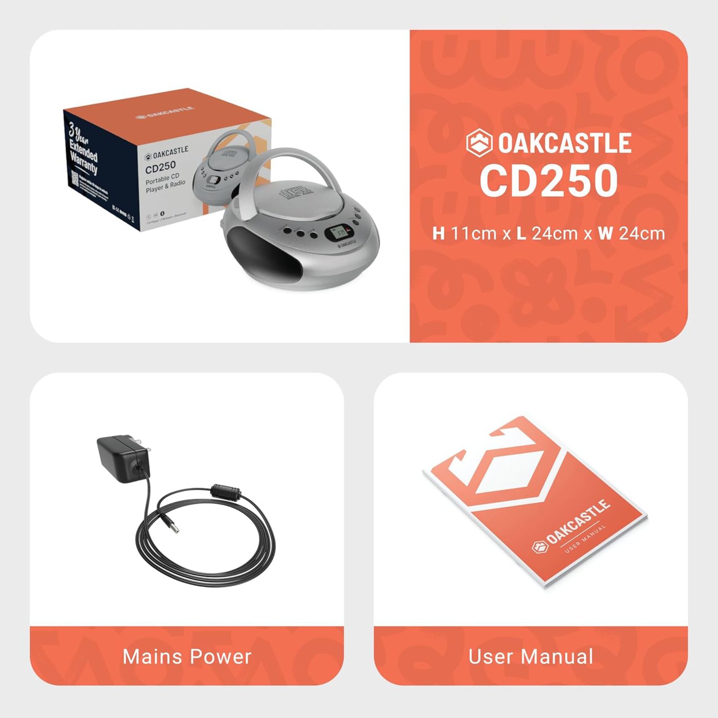 Oakcastle CD250 Bärbar CD-spelare