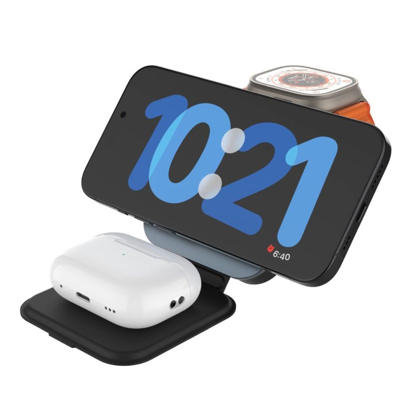Fixed MagFlex Alu 3-i-1 Trådløs Lader med MagSafe