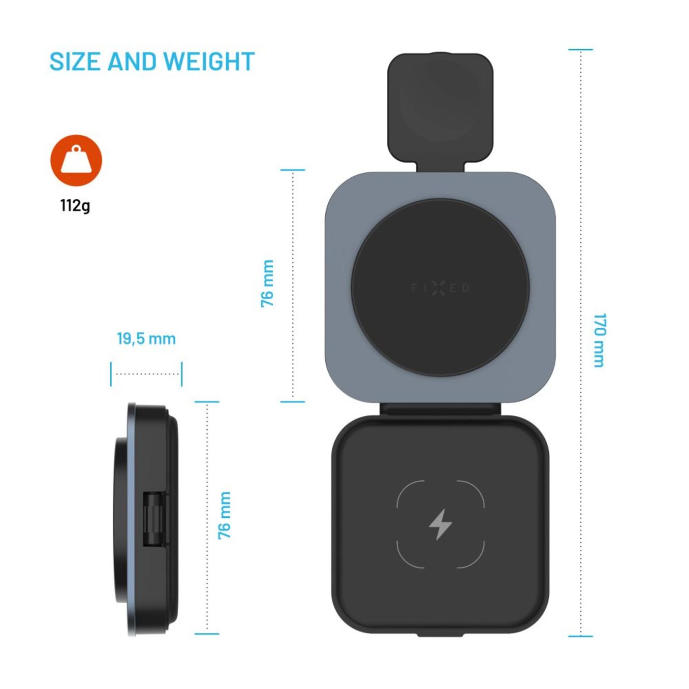 Fixed MagFlex Alu 3-i-1 Trådløs Lader med MagSafe