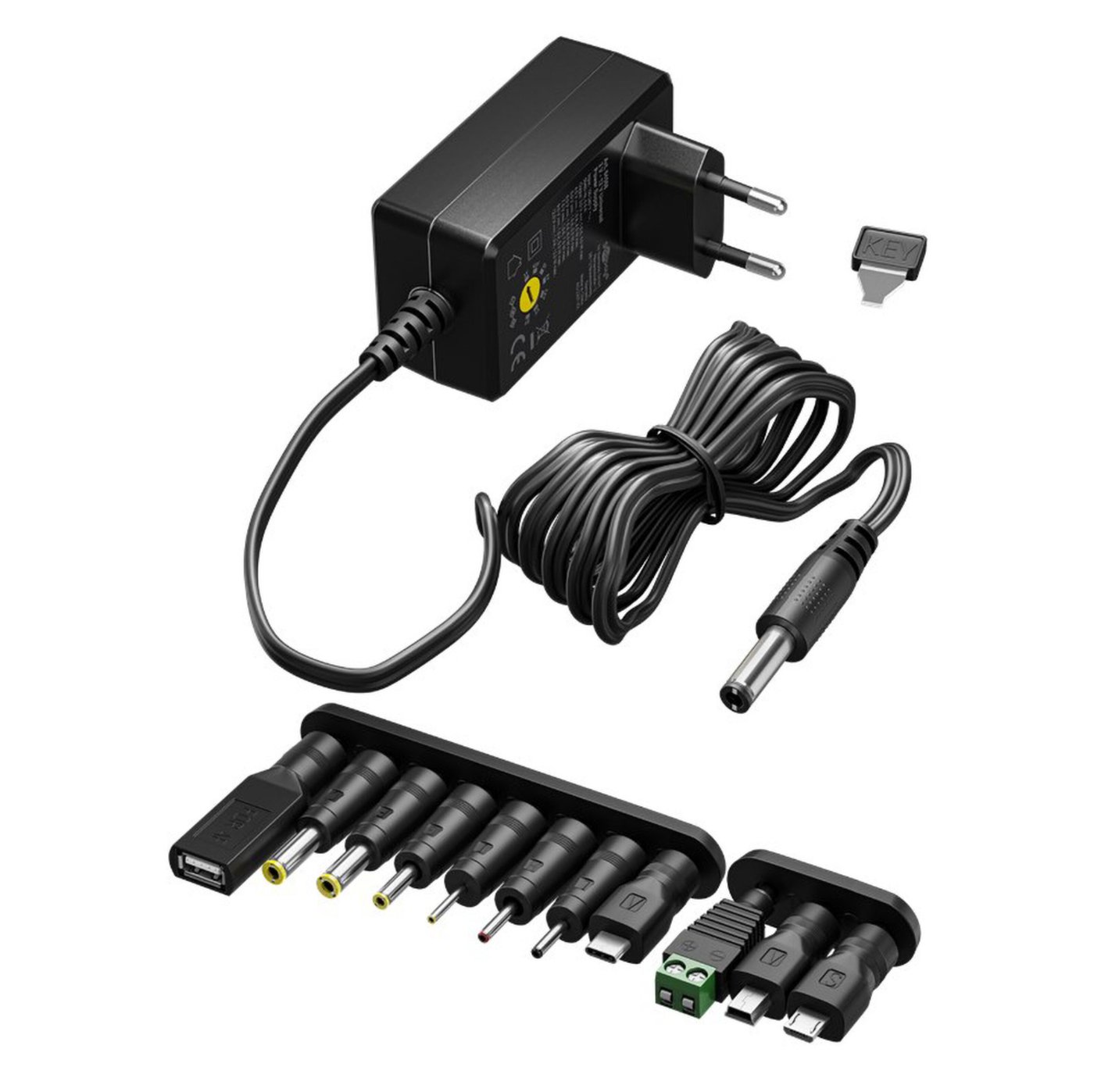 Ställbar nätadapter 3-12 V (DC) 27 W