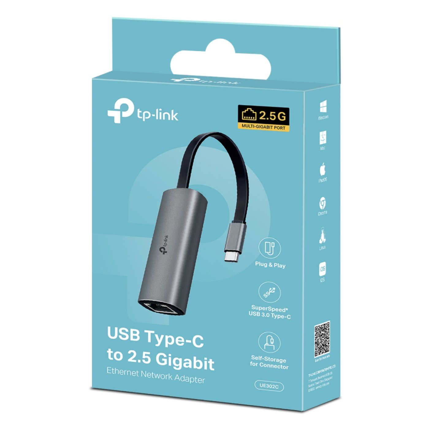 TP-link UE302C Gigabit-nätverkskort USB-C 2.5 Gb/s