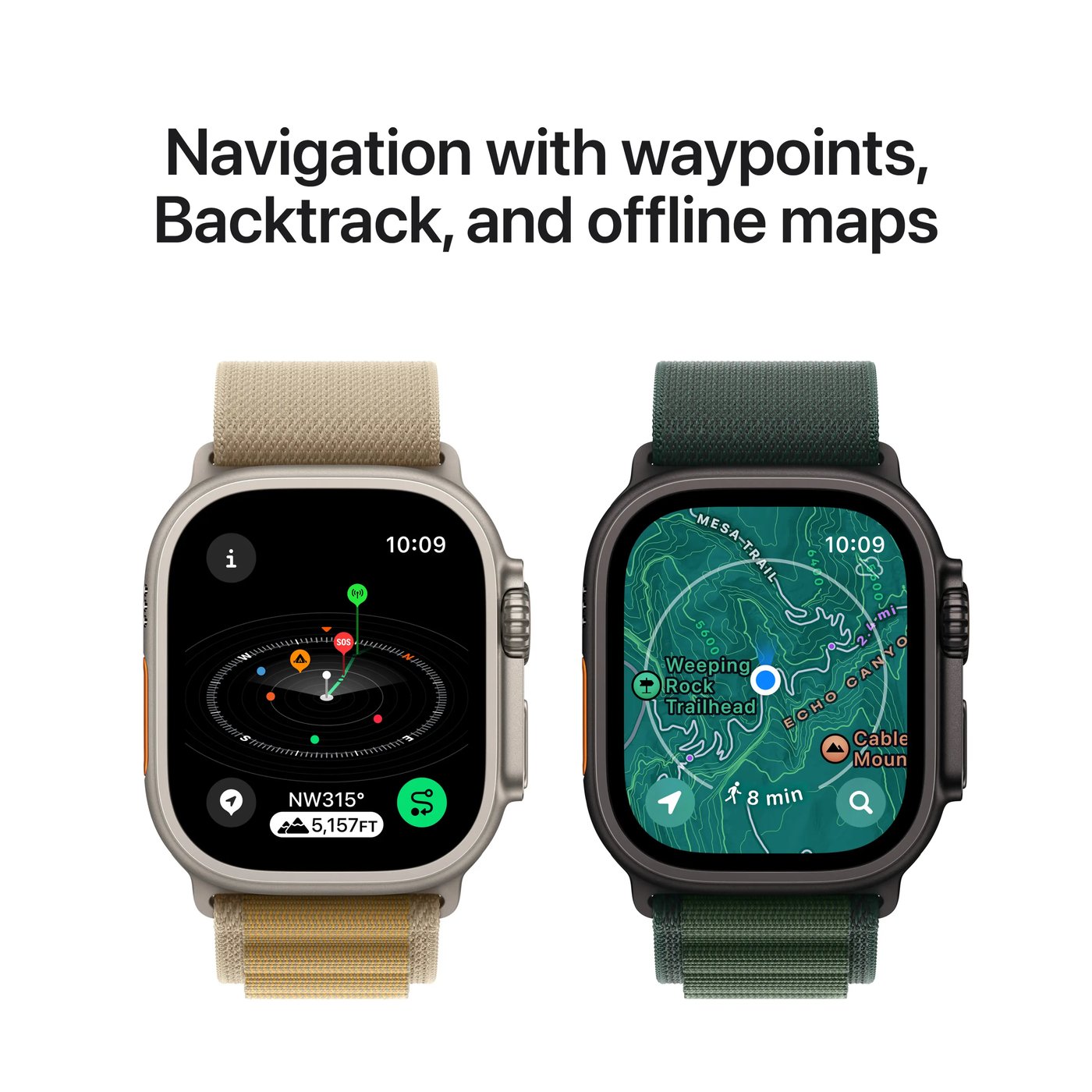 Apple Watch Ultra 2 GPS + Cellular Natural Titanium Case med Navy Ocean band