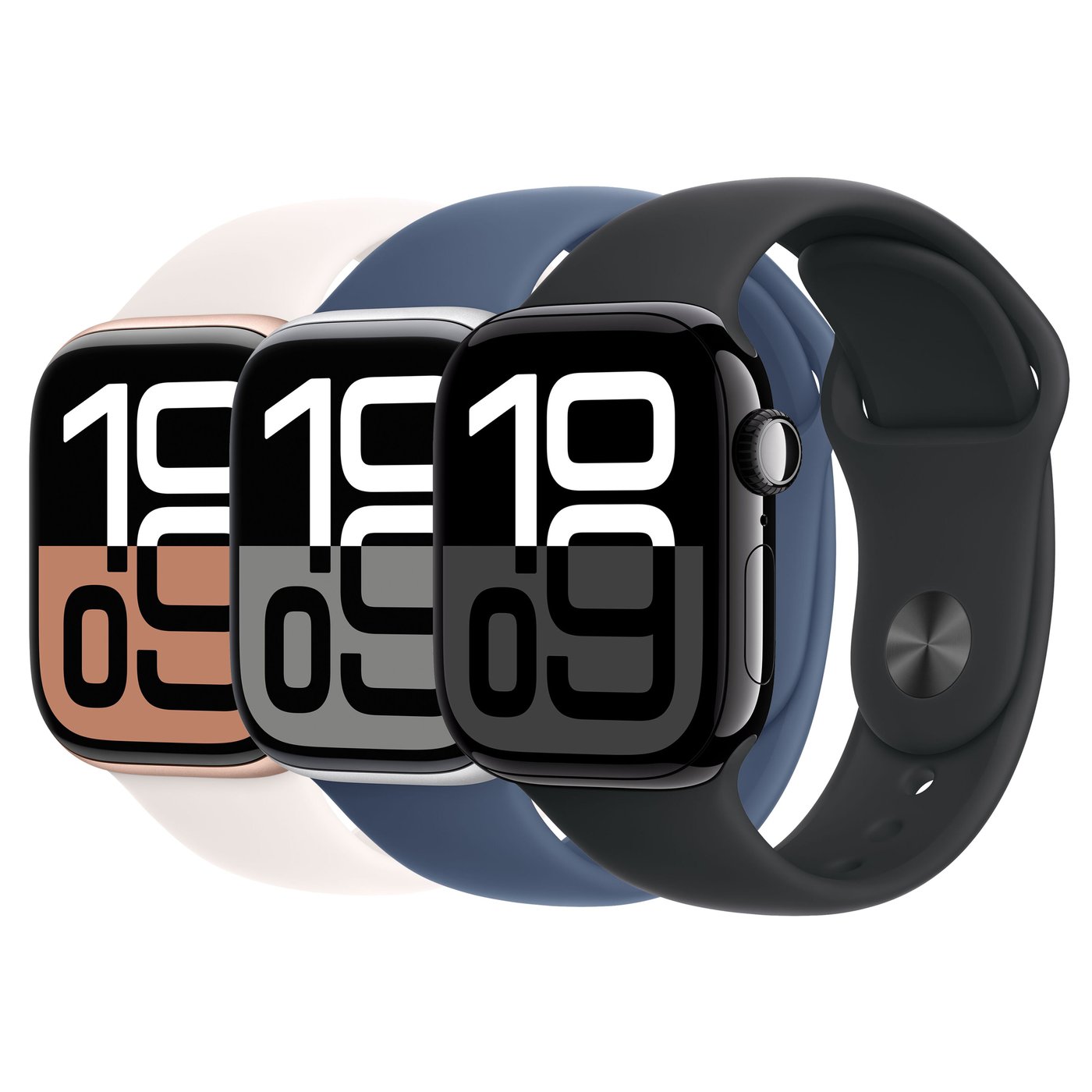 Apple Watch Series 10 GPS 42 mm Jet Black Case med Black Sport Band S/M