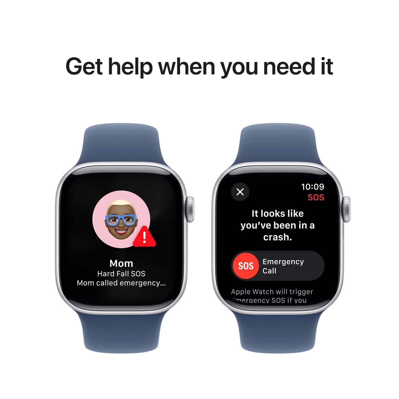 Apple Watch Series 10 GPS 42 mm Silver Case med Denim Sport Band S/M