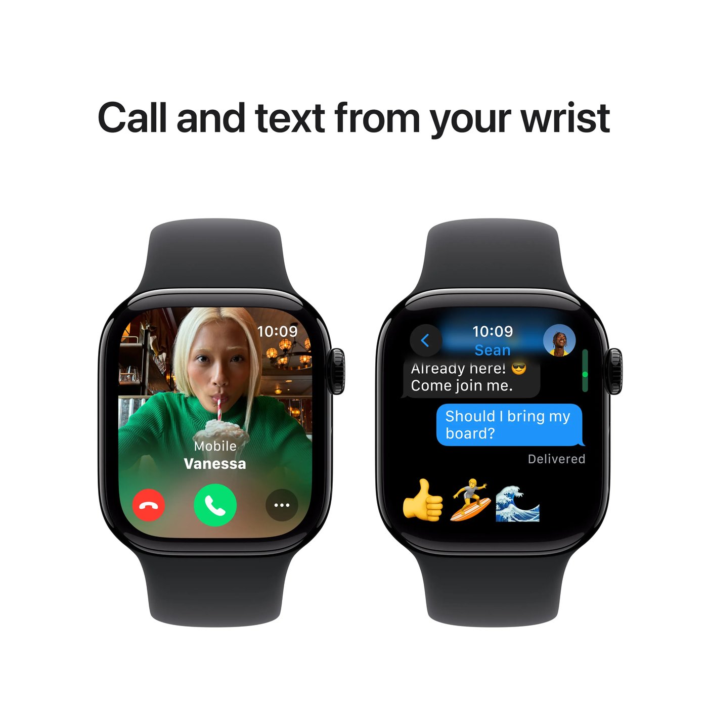 Apple Watch Series 10 GPS 42 mm Jet Black Case med Black Sport Band S/M