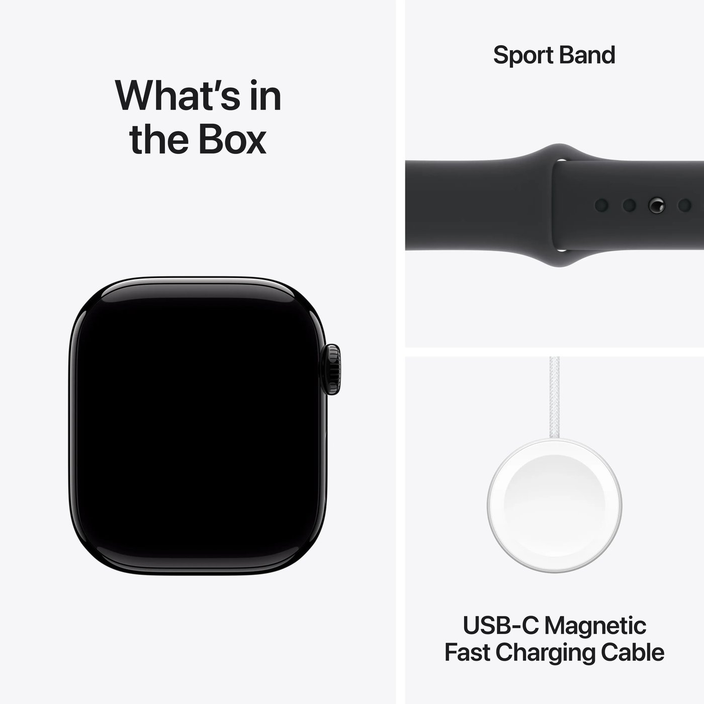 Apple Watch Series 10 GPS 42 mm Jet Black Case med Black Sport Band S/M