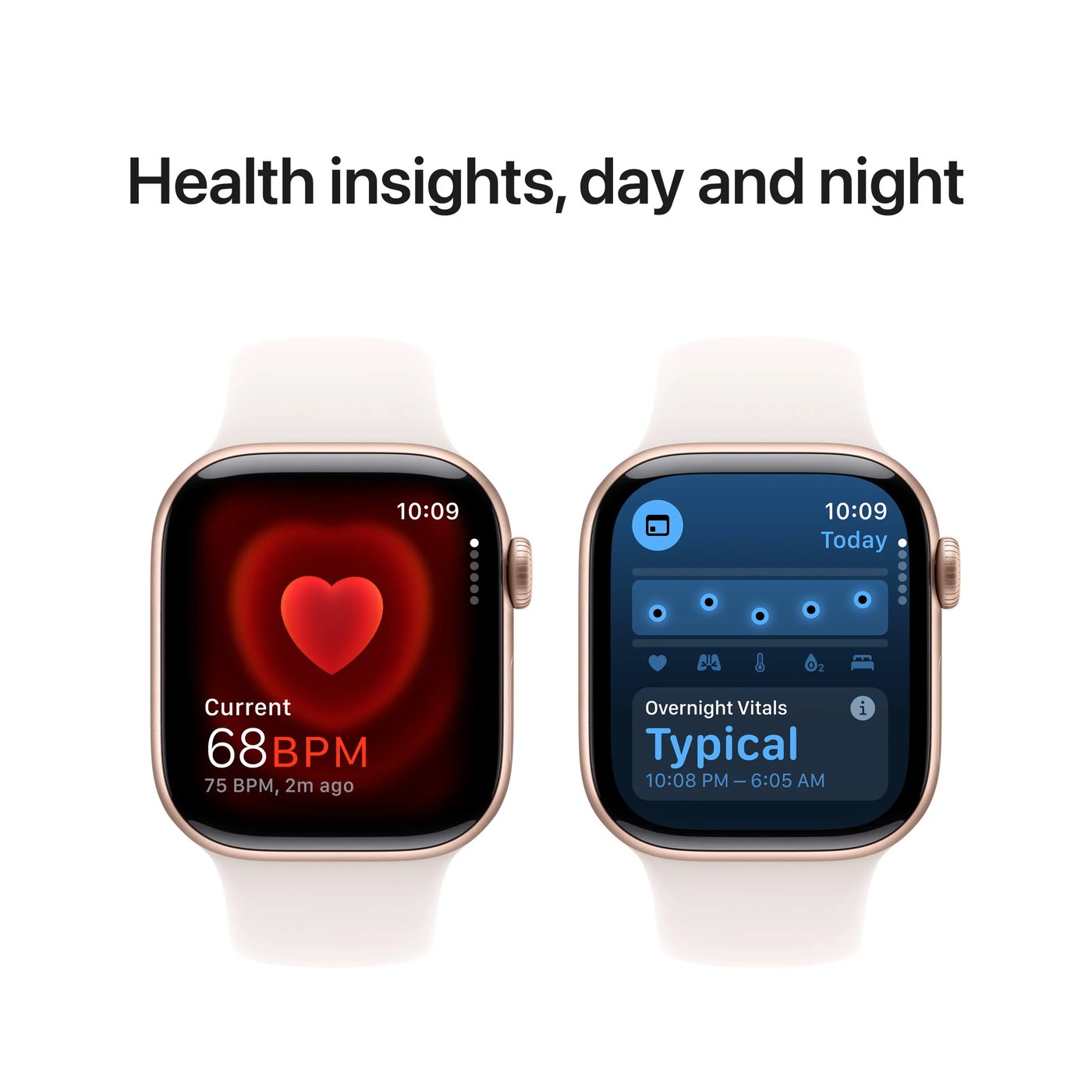 Apple Watch Series 10 GPS 42 mm Rose Gold Case med Light Blush Sport Band S/M