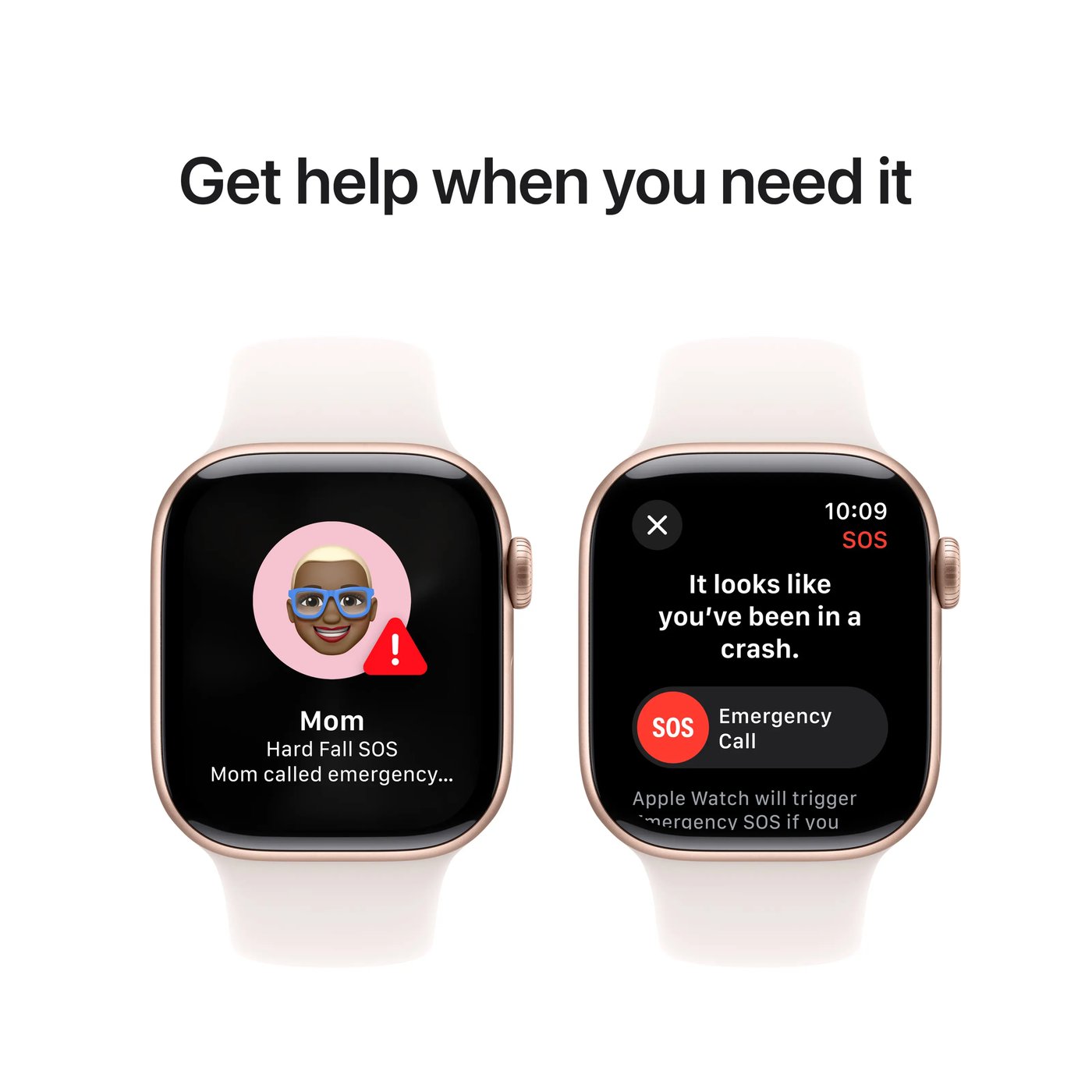 Apple Watch Series 10 GPS 42 mm Rose Gold Case med Light Blush Sport Band S/M