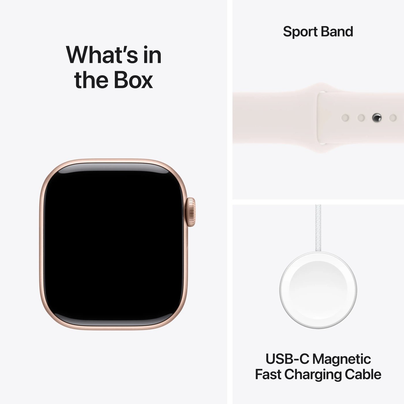 Apple Watch Series 10 GPS 42 mm Rose Gold Case med Light Blush Sport Band S/M