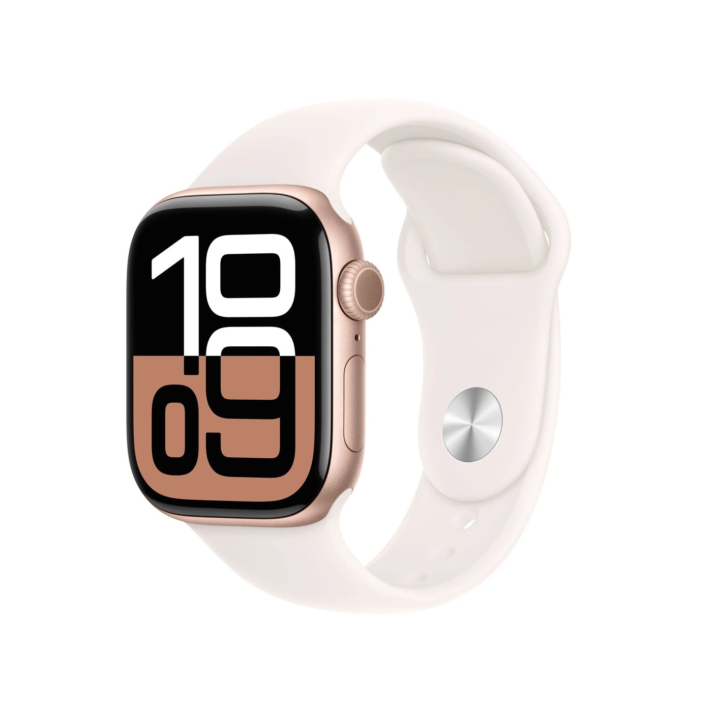 Apple Watch Series 10 GPS 42 mm Rose Gold Case med Light Blush Sport Band M/L