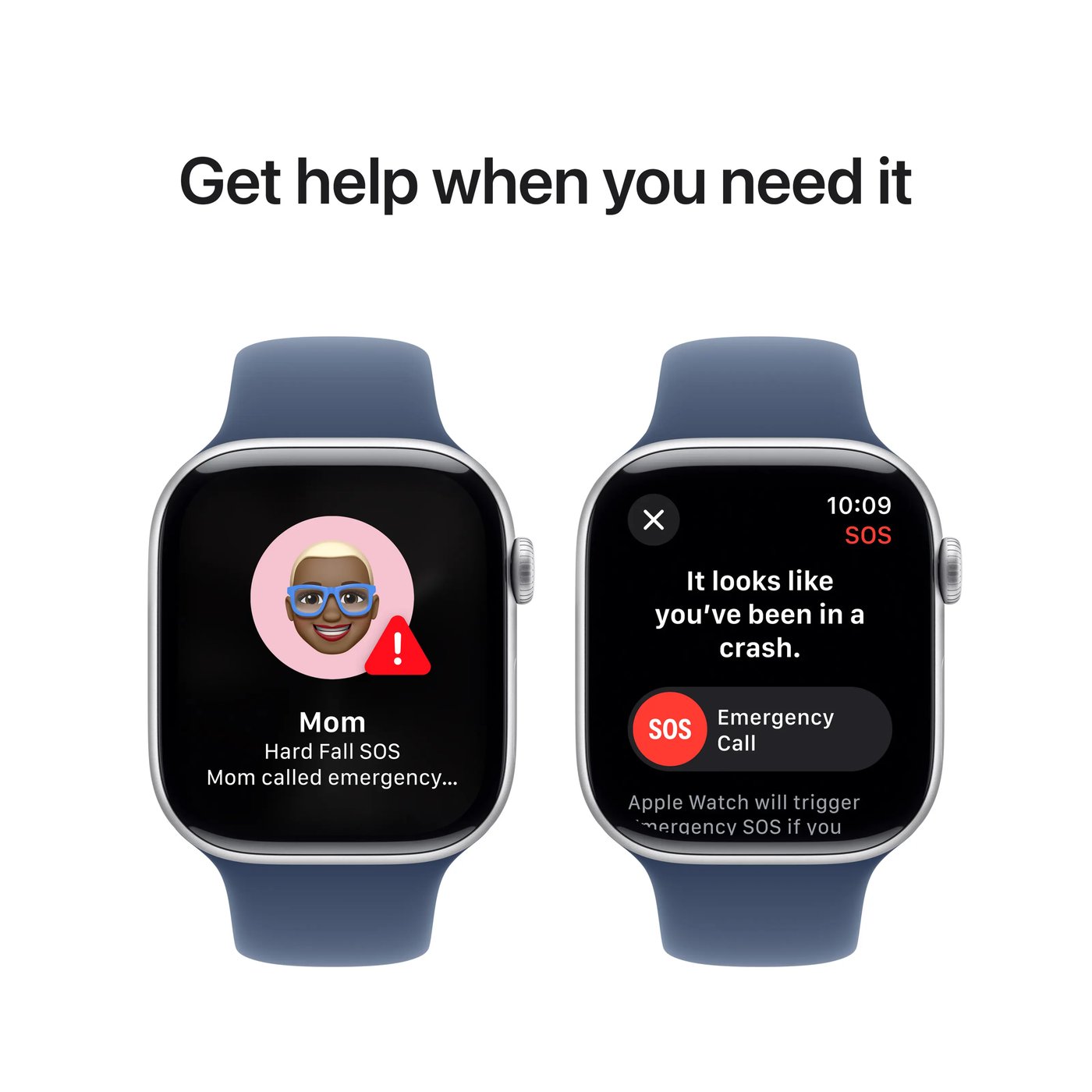 Apple Watch Series 10 GPS 46 mm Silver Case med Denim Sport band M/L