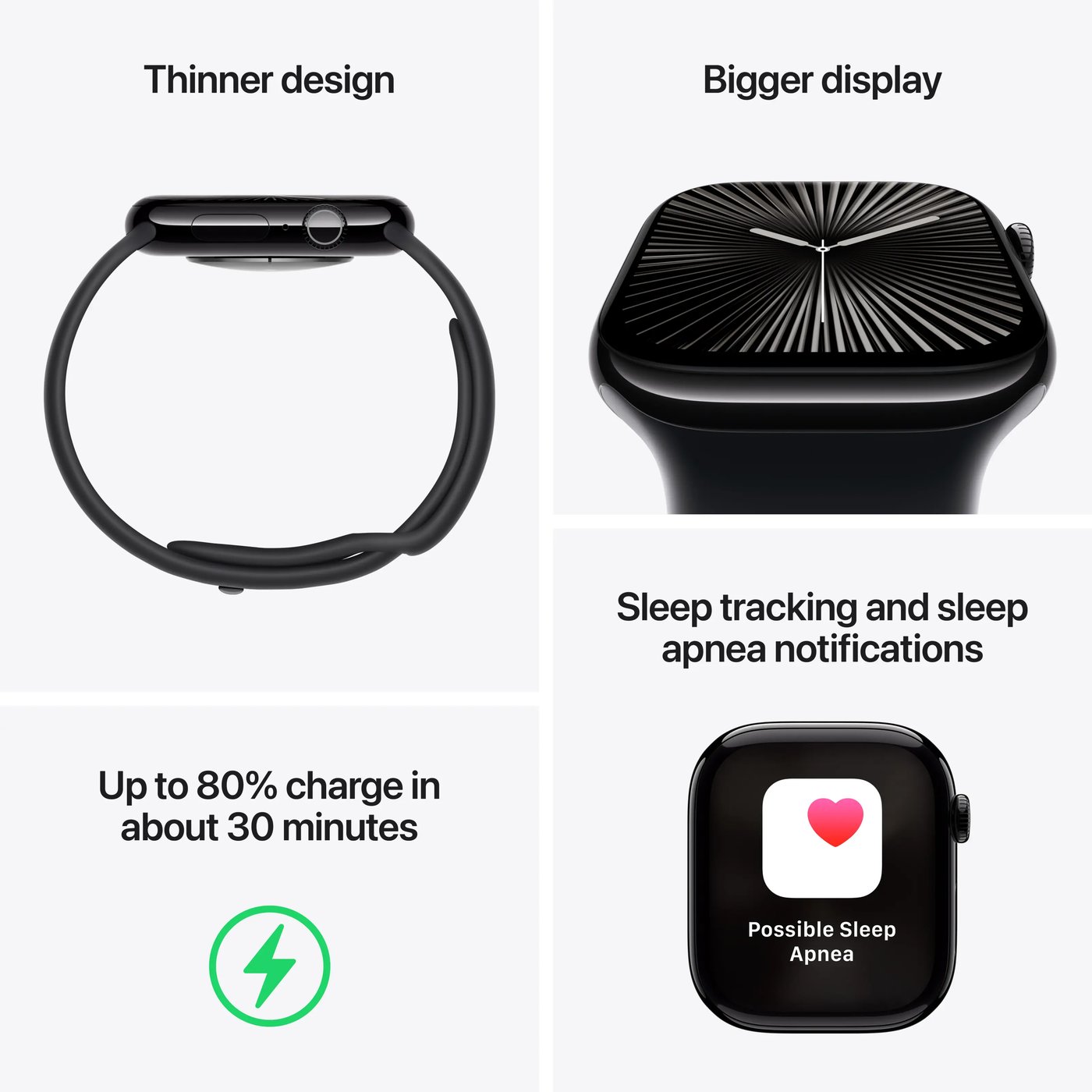 Apple Watch Series 10 GPS 46 mm Jet Black Case med Black Sport band S/M