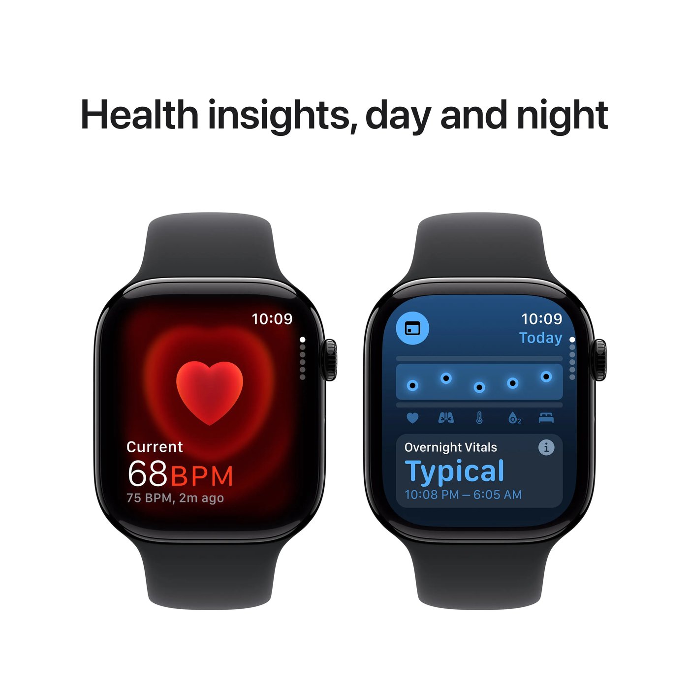 Apple Watch Series 10 GPS 46 mm Jet Black Case med Black Sport band M/L