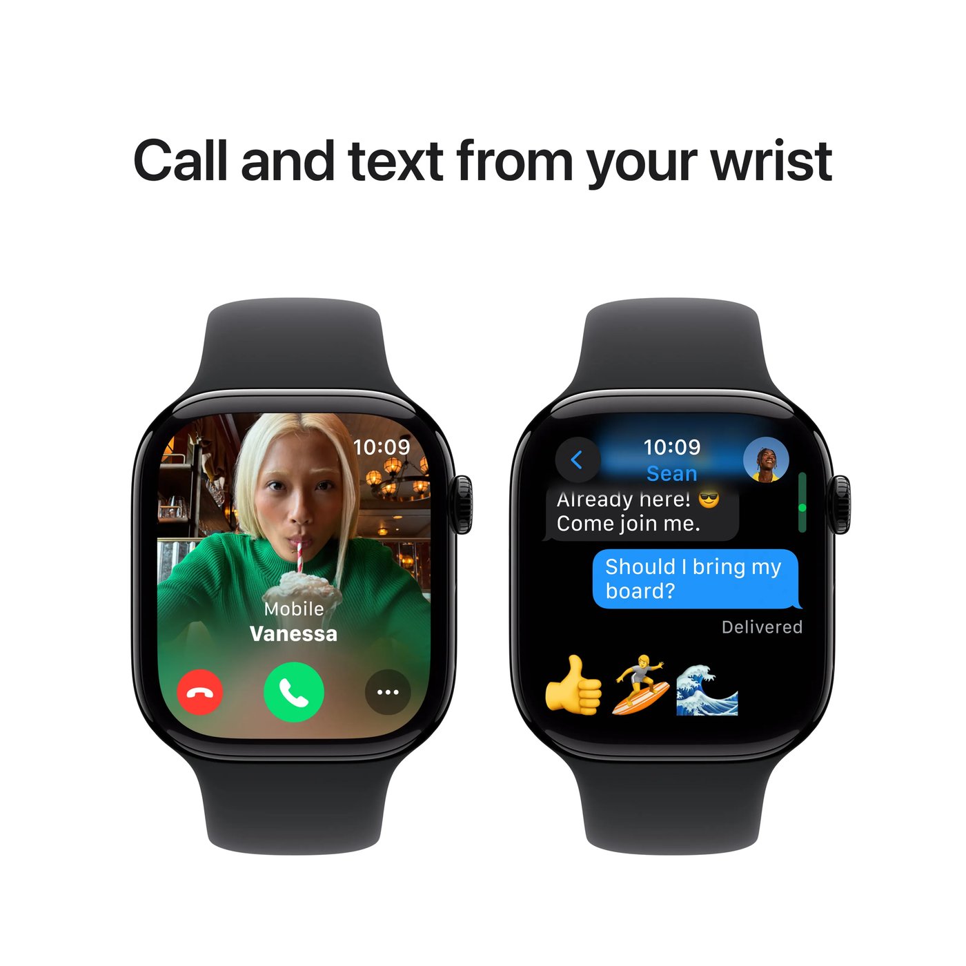 Apple Watch Series 10 GPS 46 mm Jet Black Case med Black Sport band M/L