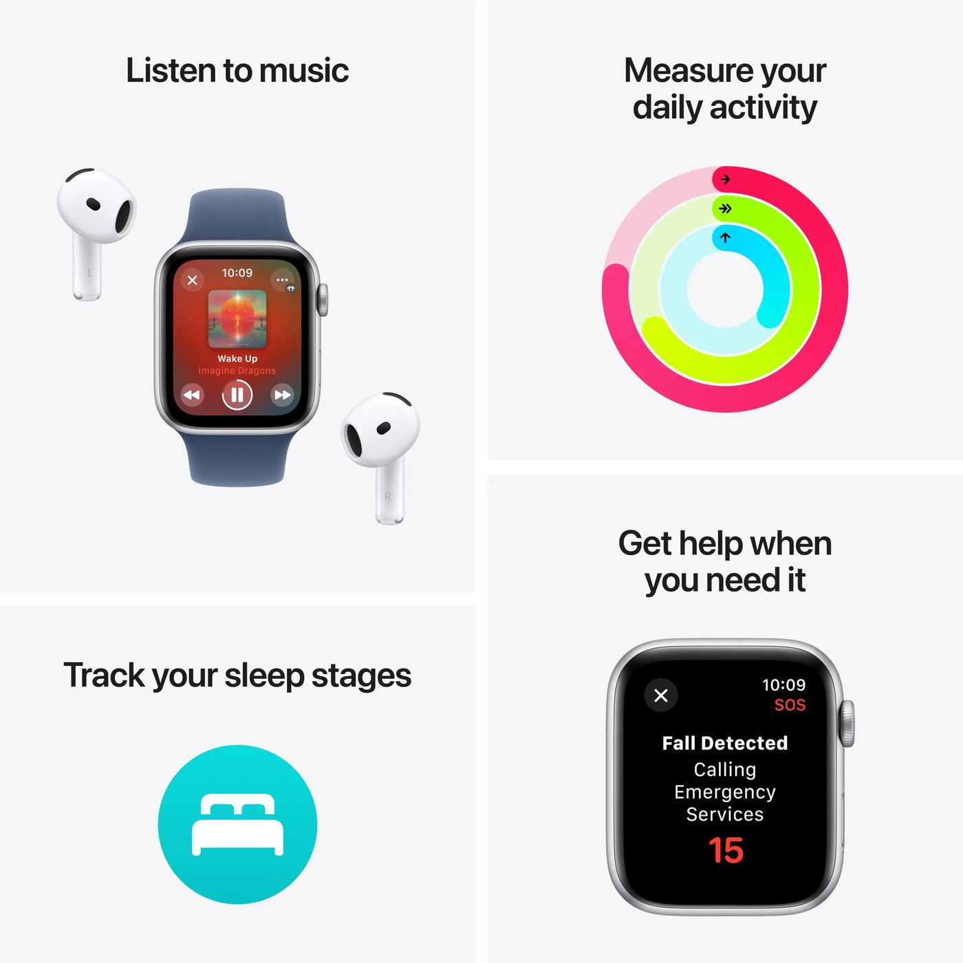 Apple Watch SE GPS 40 mm Silver Case med Denim Sport band S/M