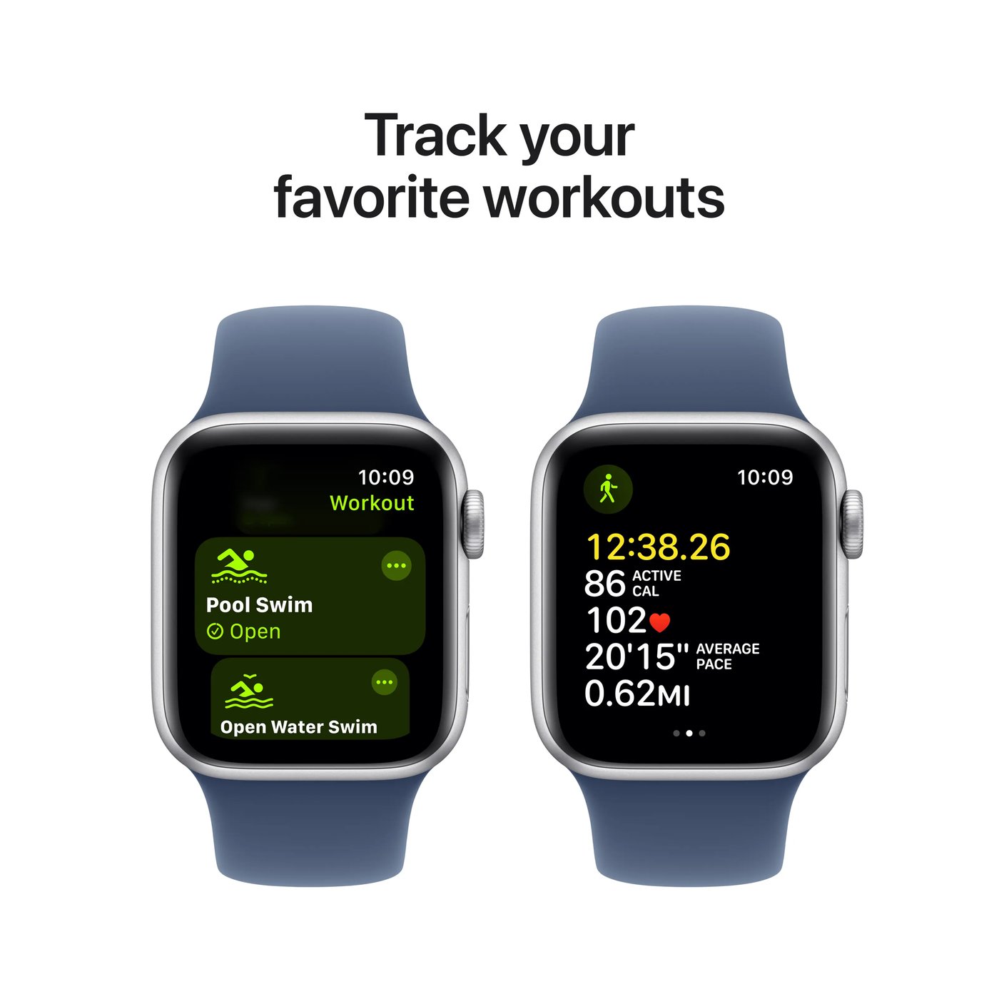 Apple Watch SE GPS 40 mm Silver Case med Denim Sport band M/L